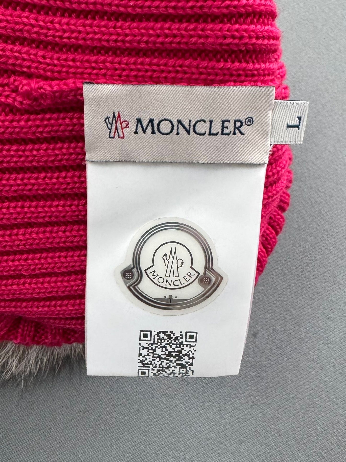 Moncler Pink Ribbed Knitted Wool Pink Pom Pom Beanie