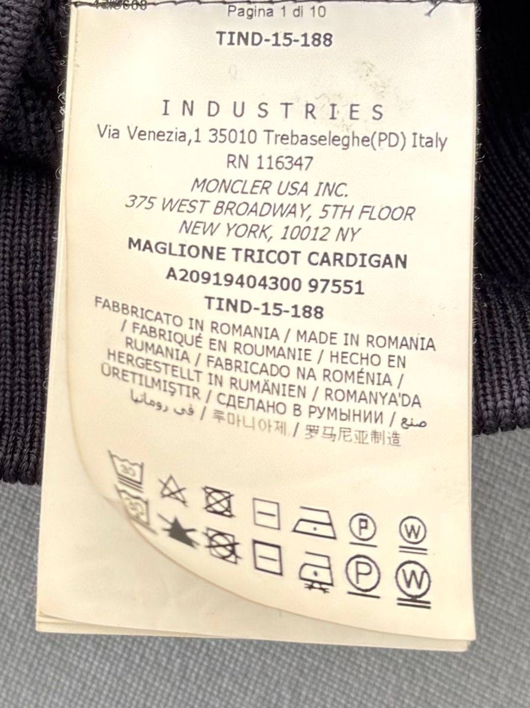 Moncler Navy Tricot Hoodied Contrast Sleeve Cardigan - Medium (21'' ptp)