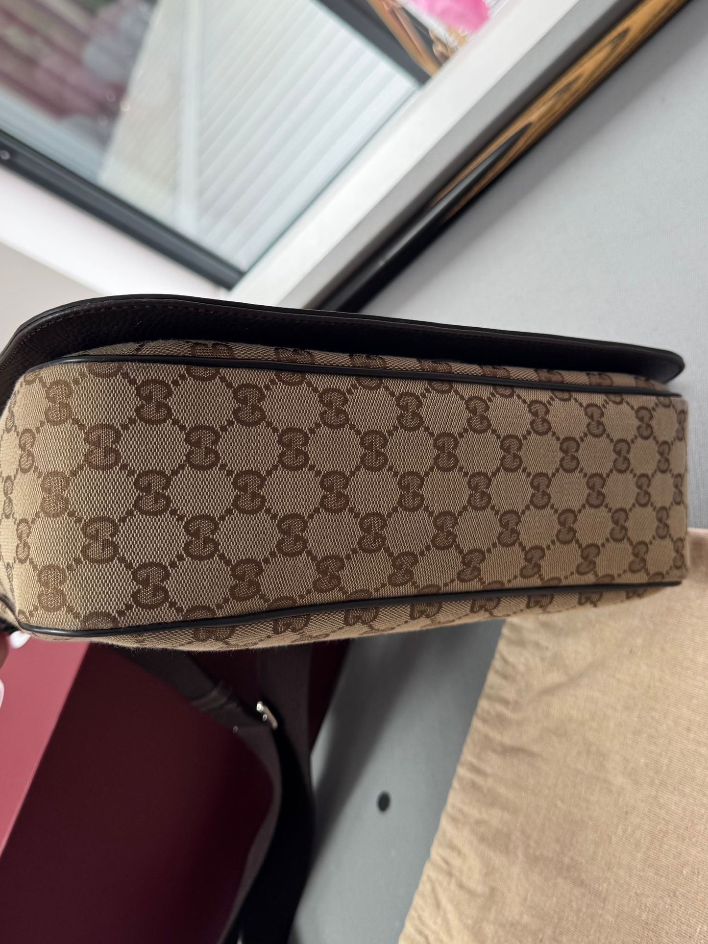 Gucci GG Flap Canvas Messenger Bag