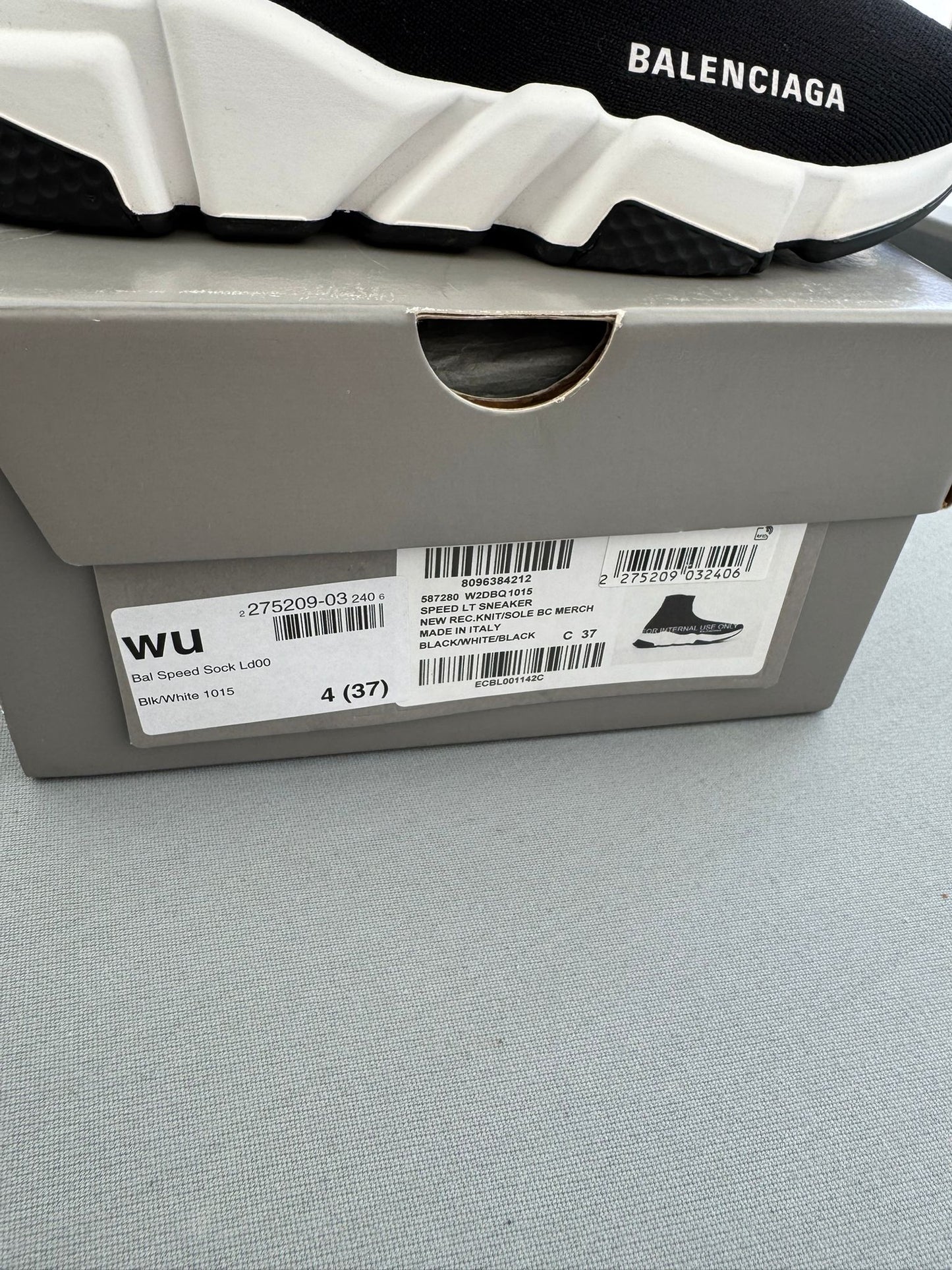 Balenciaga Speed Sock Black Trainers Size UK4 (EU37)