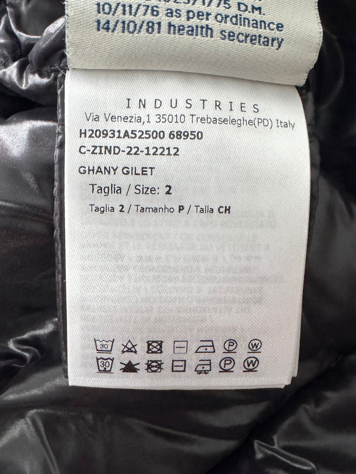 Moncler Ghany Black Padded Shell-Down Gilet - Size 2 - 20” PTP - Fits UK 12