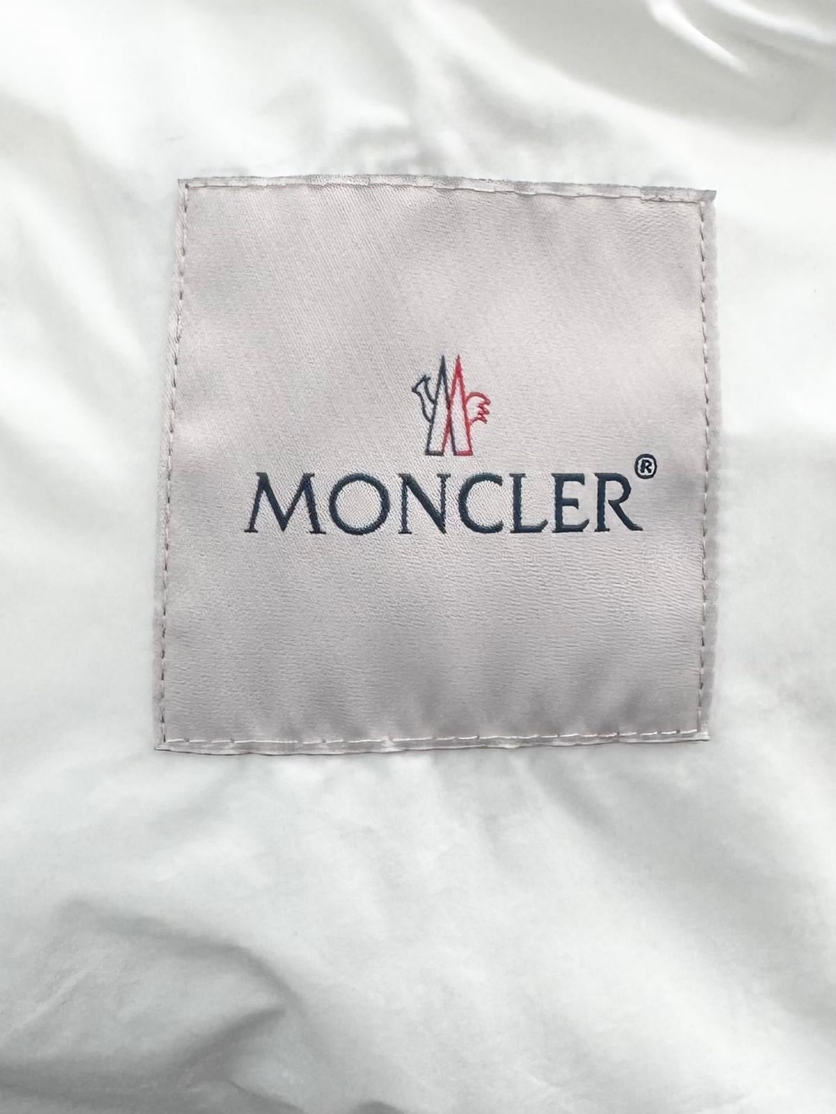 Moncler Hutchet White Bomber Varsity Jacket - Size 3 - PTP 22.5”
