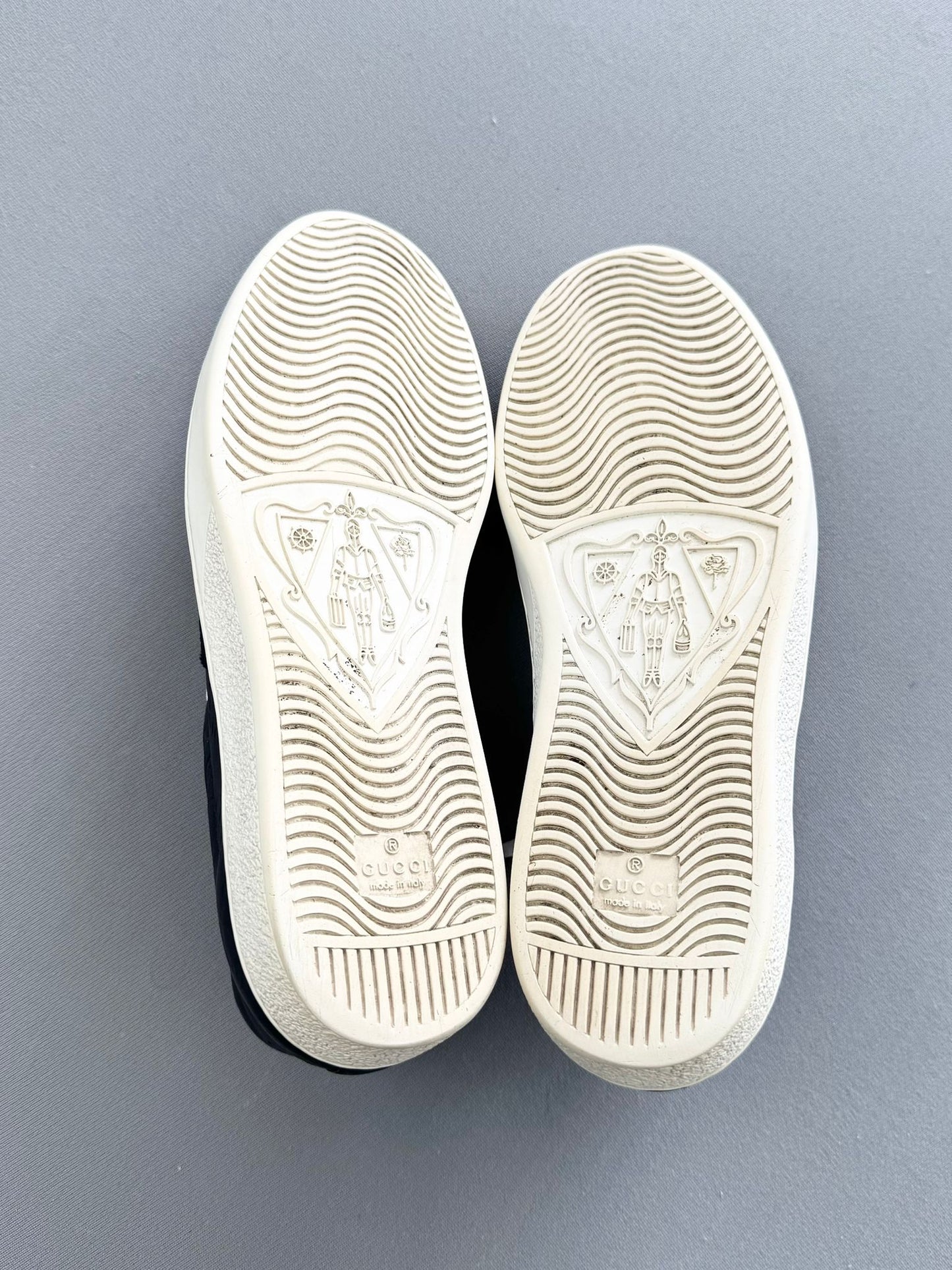 Gucci Ace Leather Trainers - Navy Blue - UK 8 - EU 42