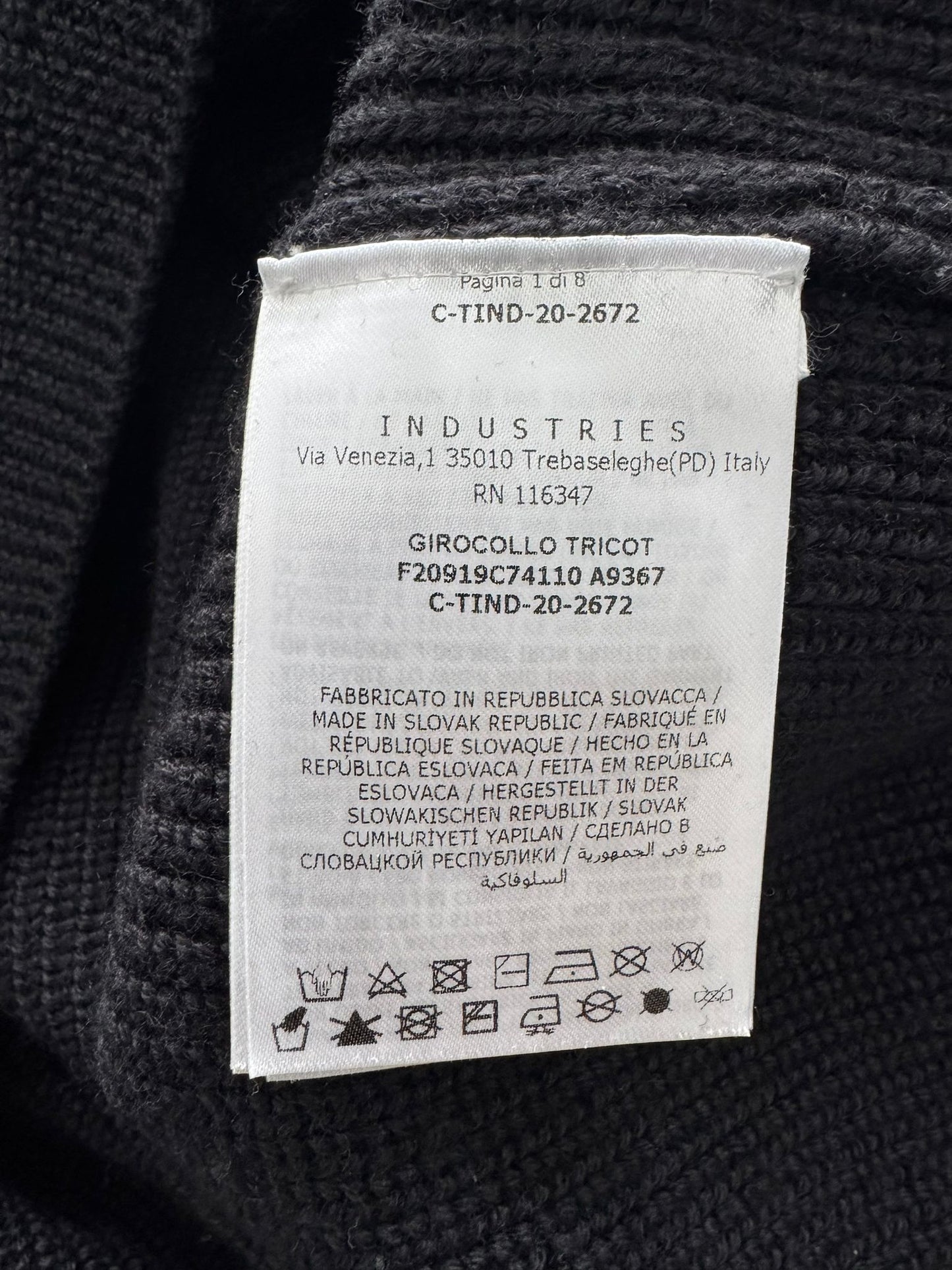 Moncler Black Tricot Logo Heavy Knit Jumper - XL (23''ptp)