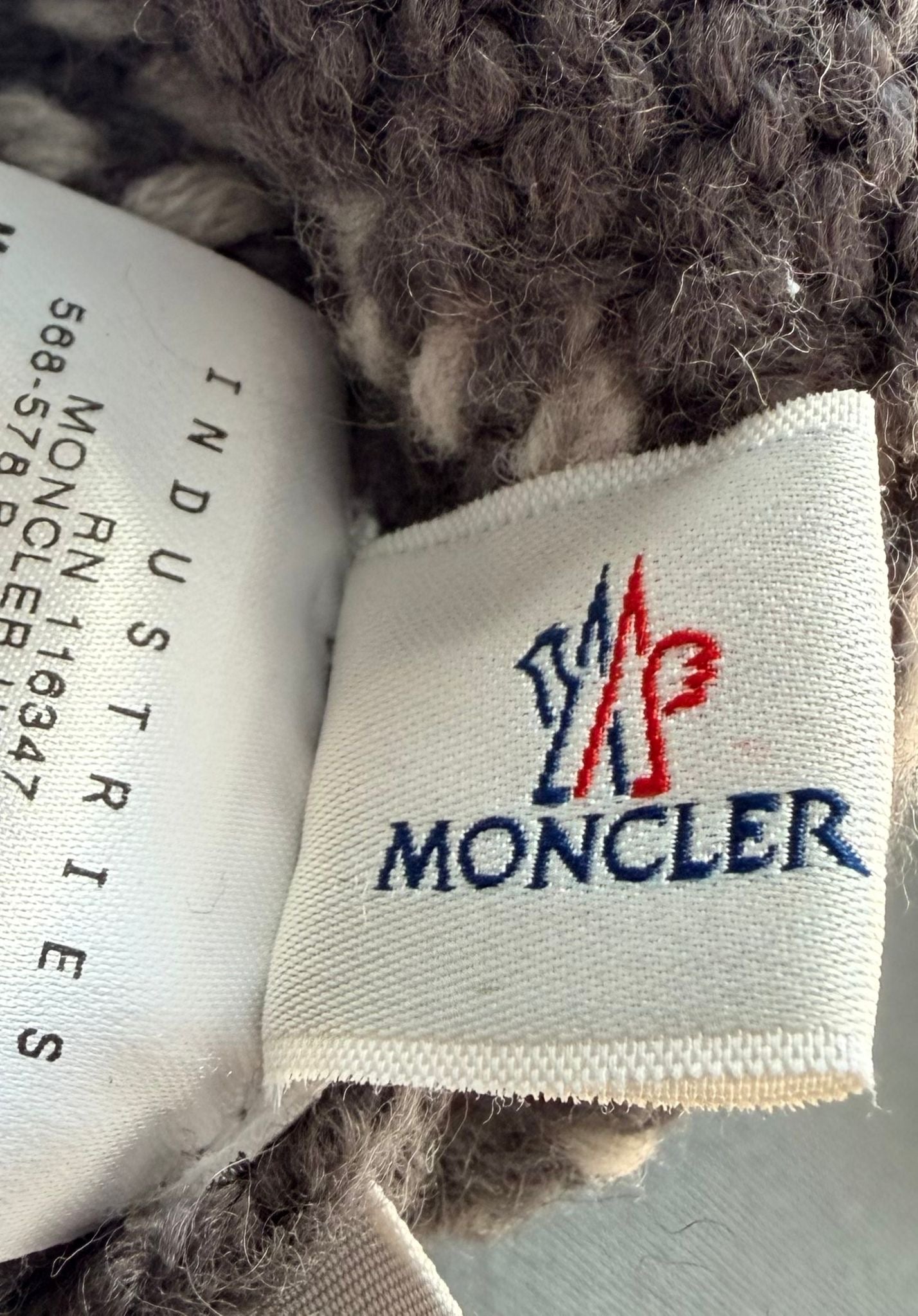 Moncler Grenoble Maglione Tricot Heavy Knit Grey Patterned Cardigan - Size: XL