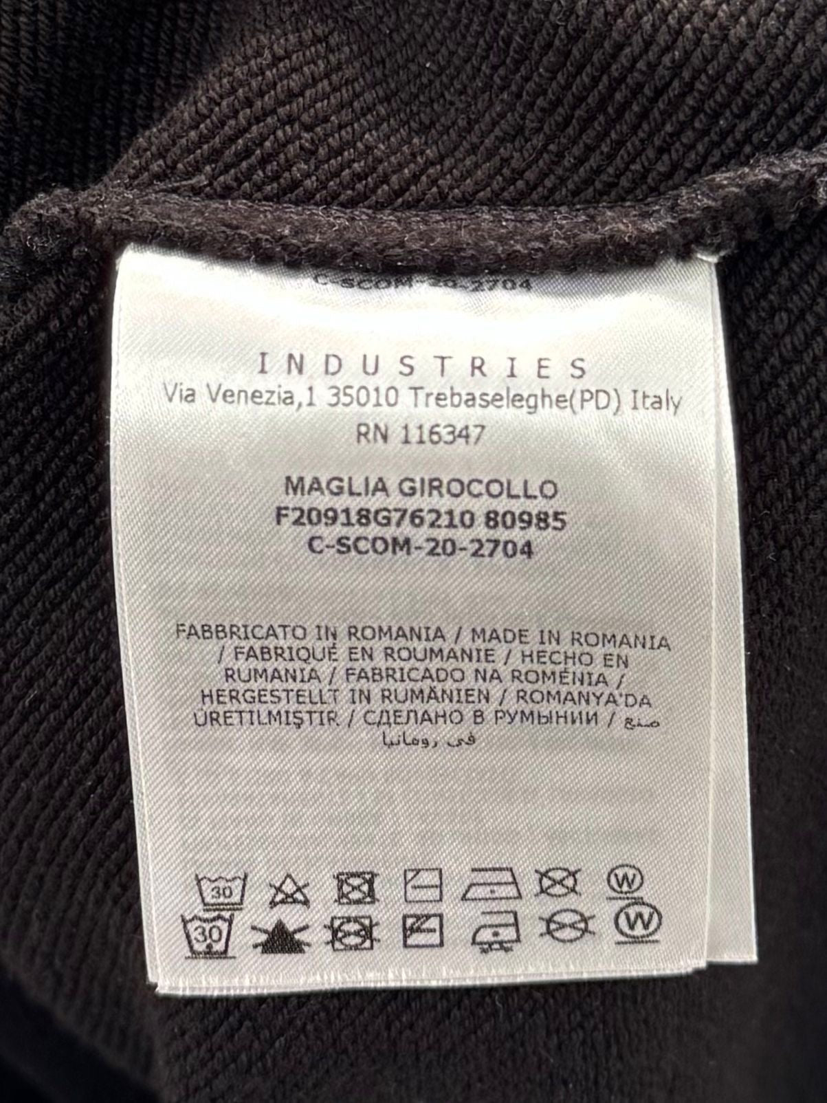 Moncler Maglia Bell Logo Black Sweater - Size: XL (24''PTP)