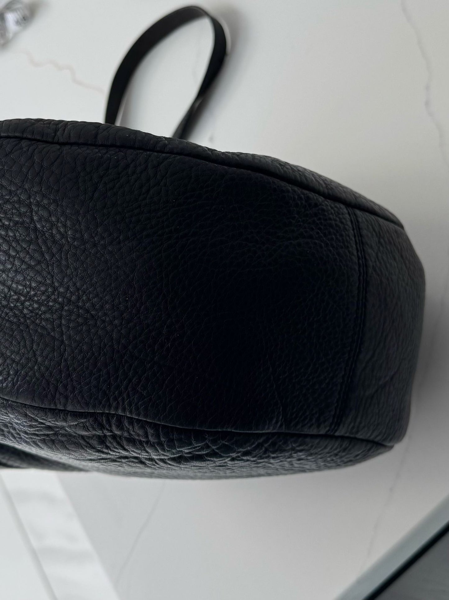 Mulberry Effie Satchel in Black Spongy Pebbled Leather