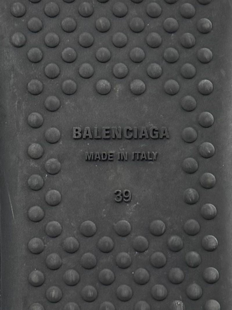 Balenciaga Home Logo And Crocodile-Embossed Leather Slider Sandals - Size: UK6 (EU39)