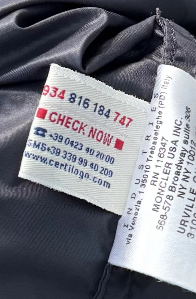 Moncler Navy Urville Jacket - Size 3 (PTP 23”) - Fits Large