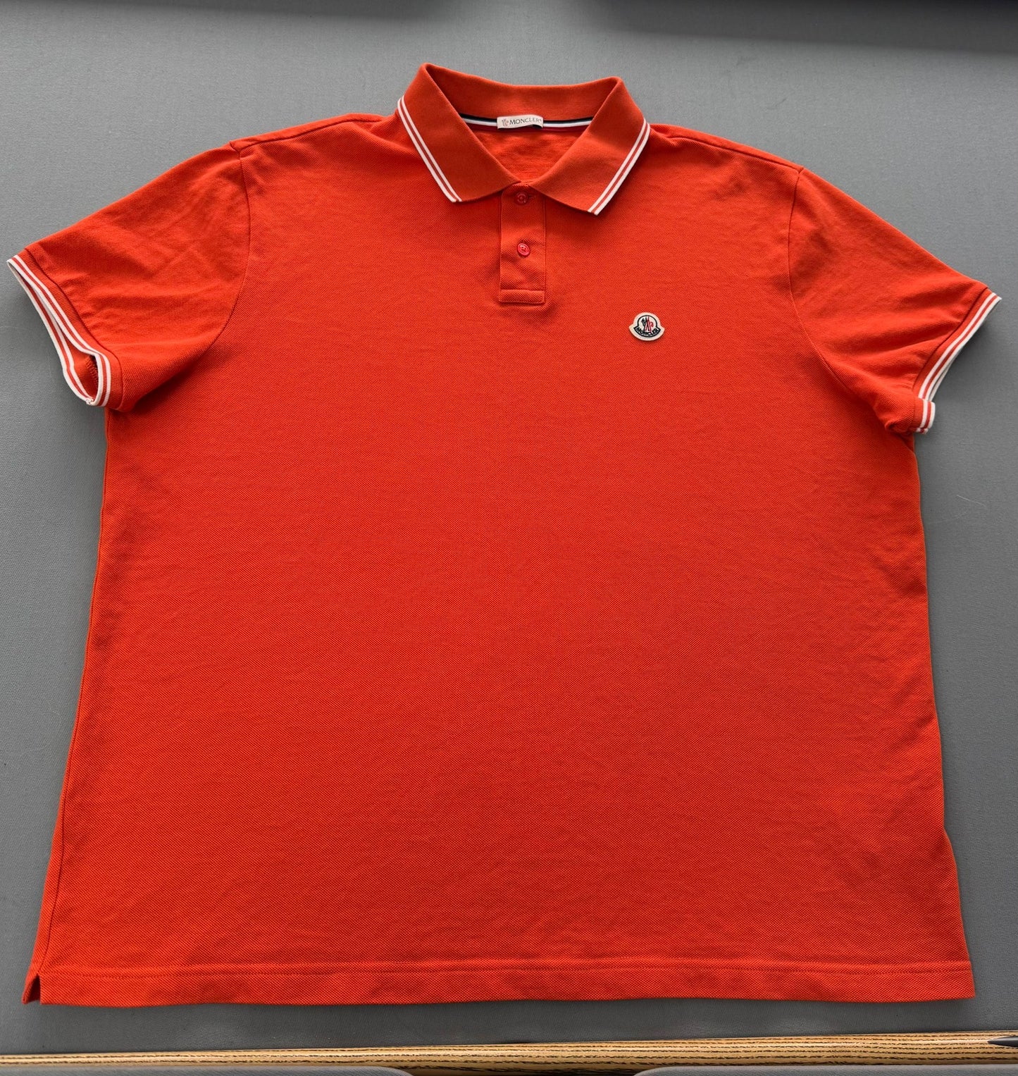 Moncler Orange Polo - Size: 3XL (26''PTP)