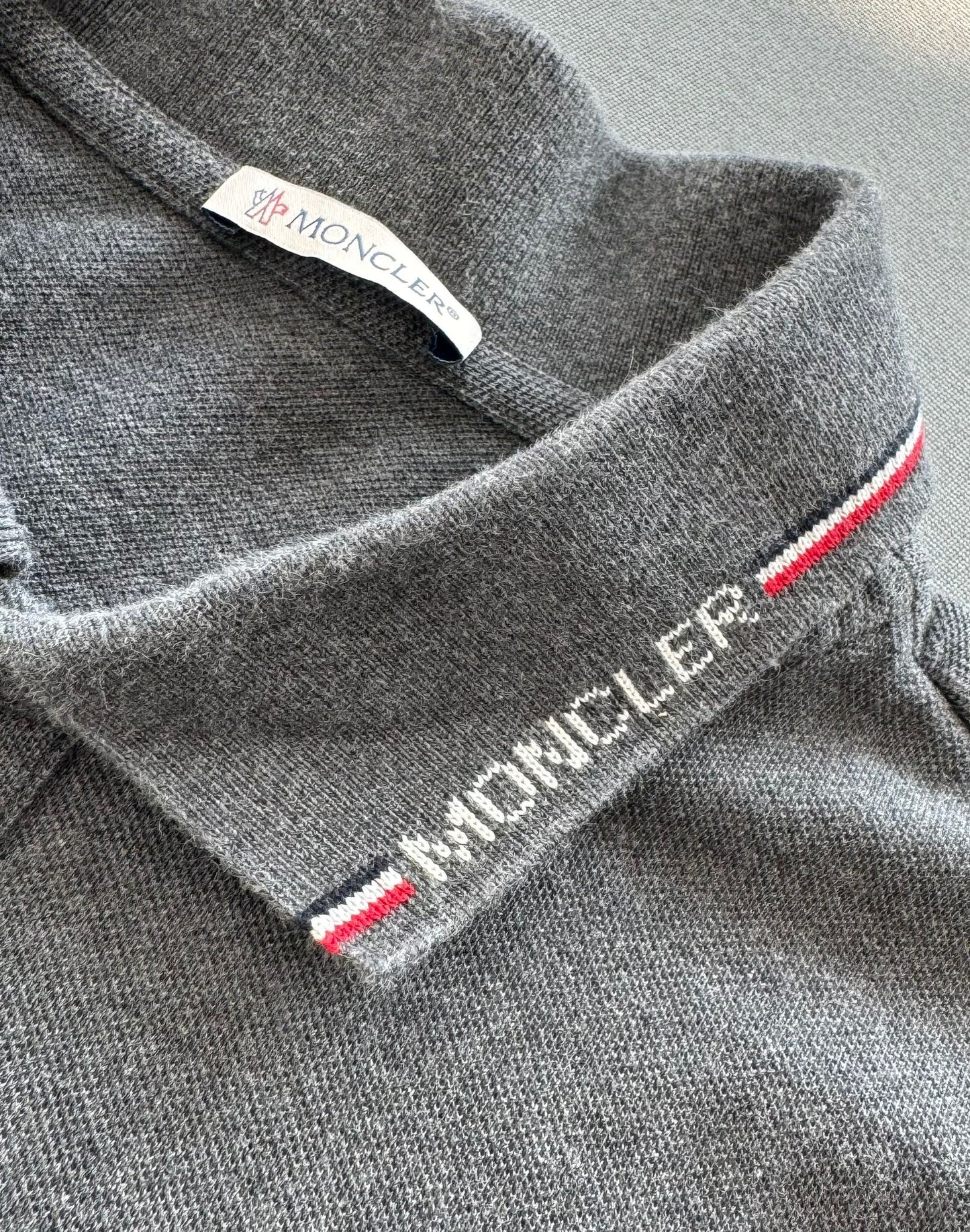 Moncler Dark Grey Polo - Large (21'' PTP)