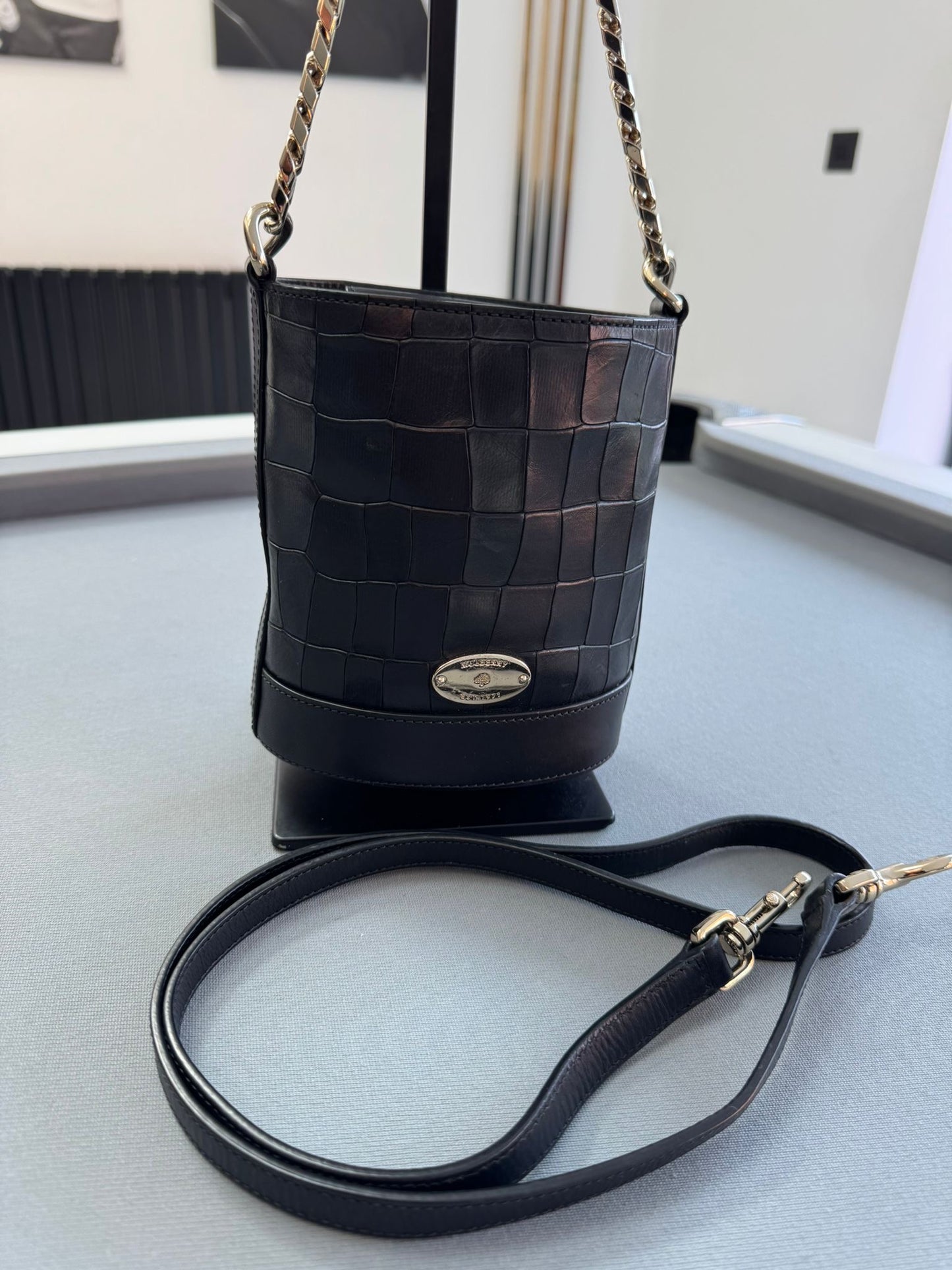 Mulberry Mini Jamie Bucket Bag Black With Gold Hardware