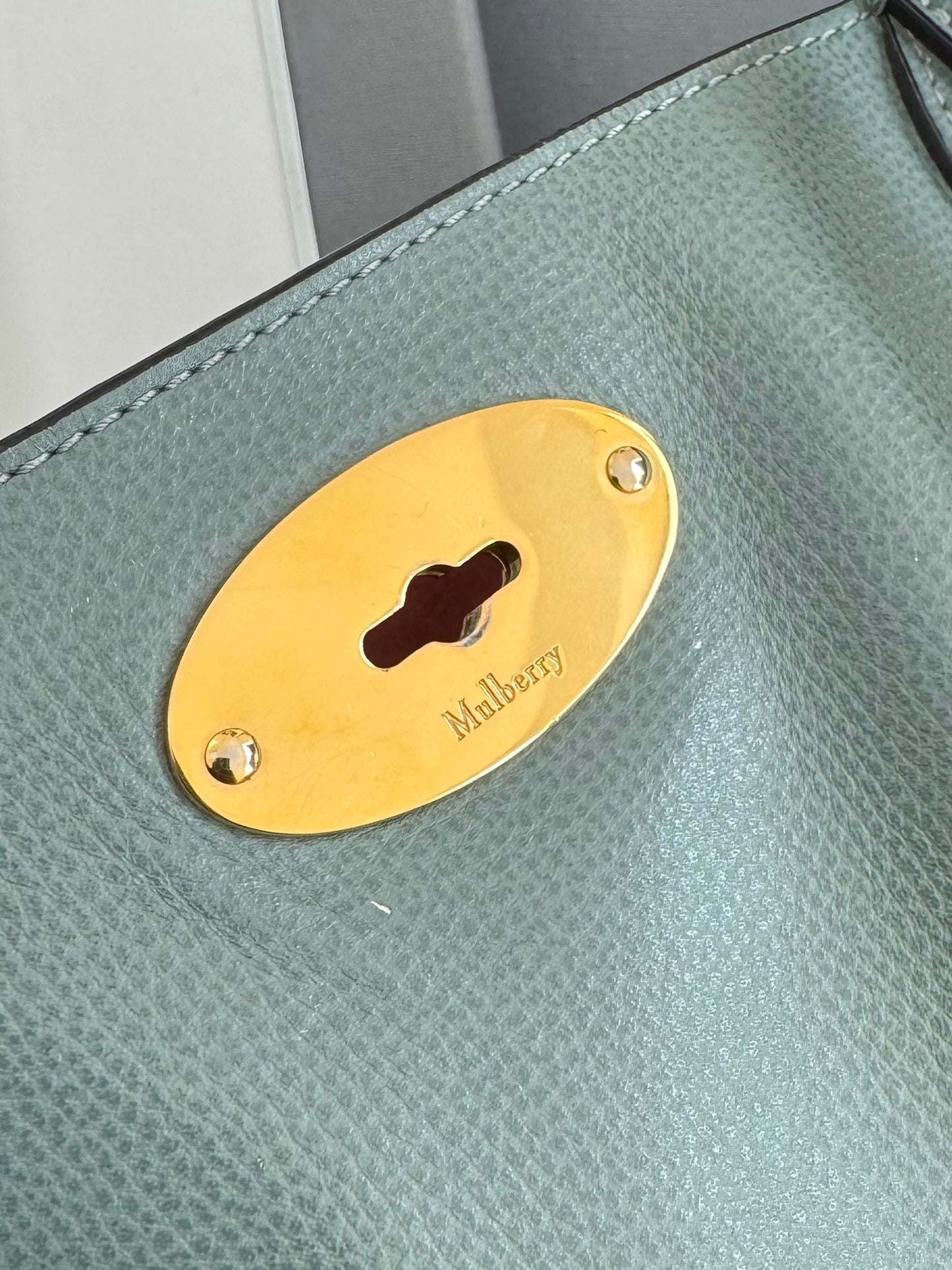 Mulberry Bayswater Tote In Antique Blue With Gold Hardware - Limited Edition