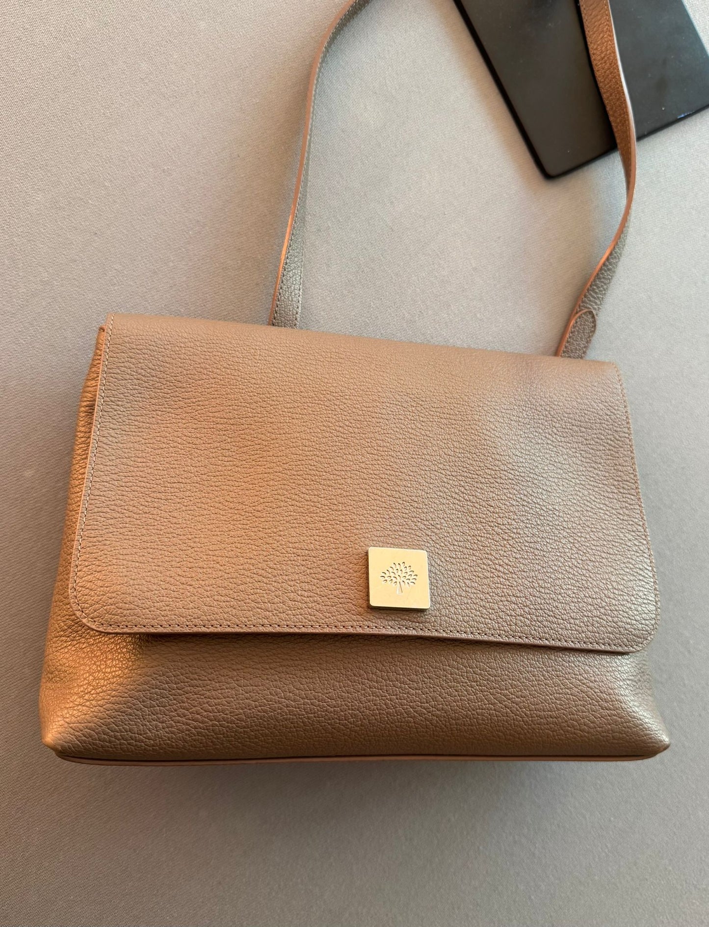 Mulberry Freya Satchel Shoulder/ Crossbody Bag In Taupe