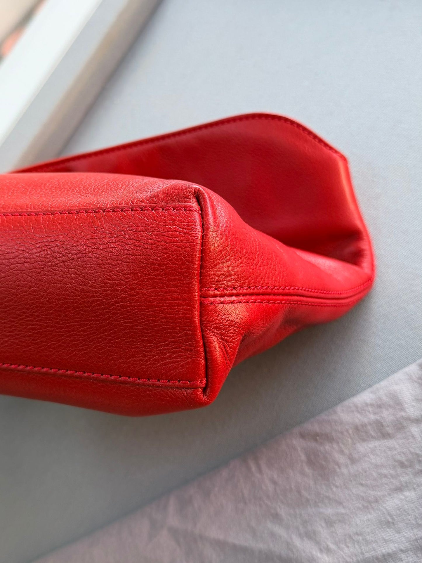 Mulberry Poppy Red Tessie Clutch With Gold Hardware