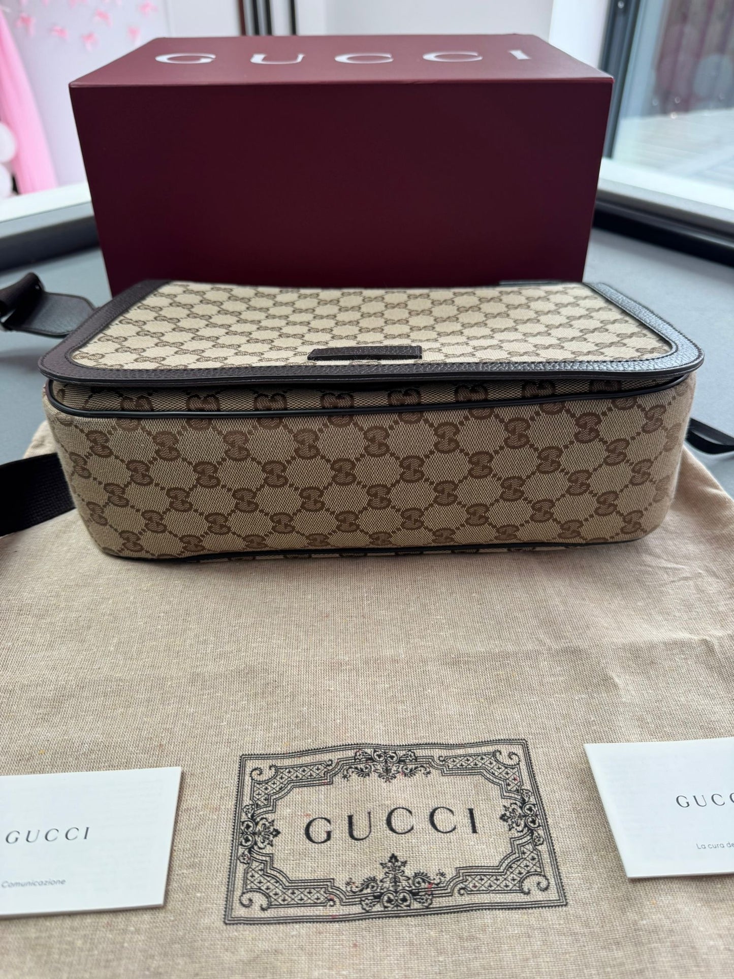 Gucci GG Flap Canvas Messenger Bag