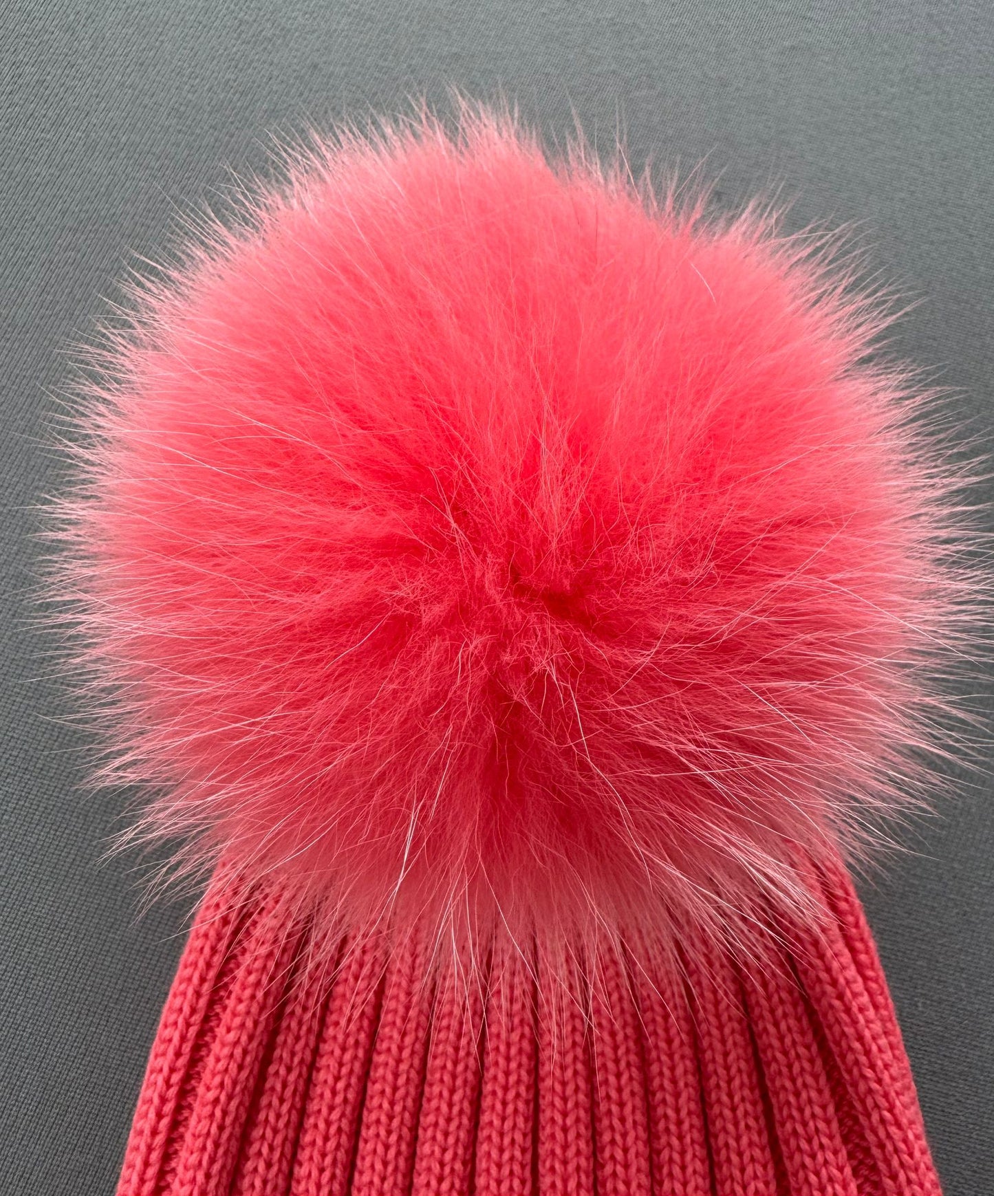 Moncler Ribbed Knitted Wool Pink Pom Pom Beanie
