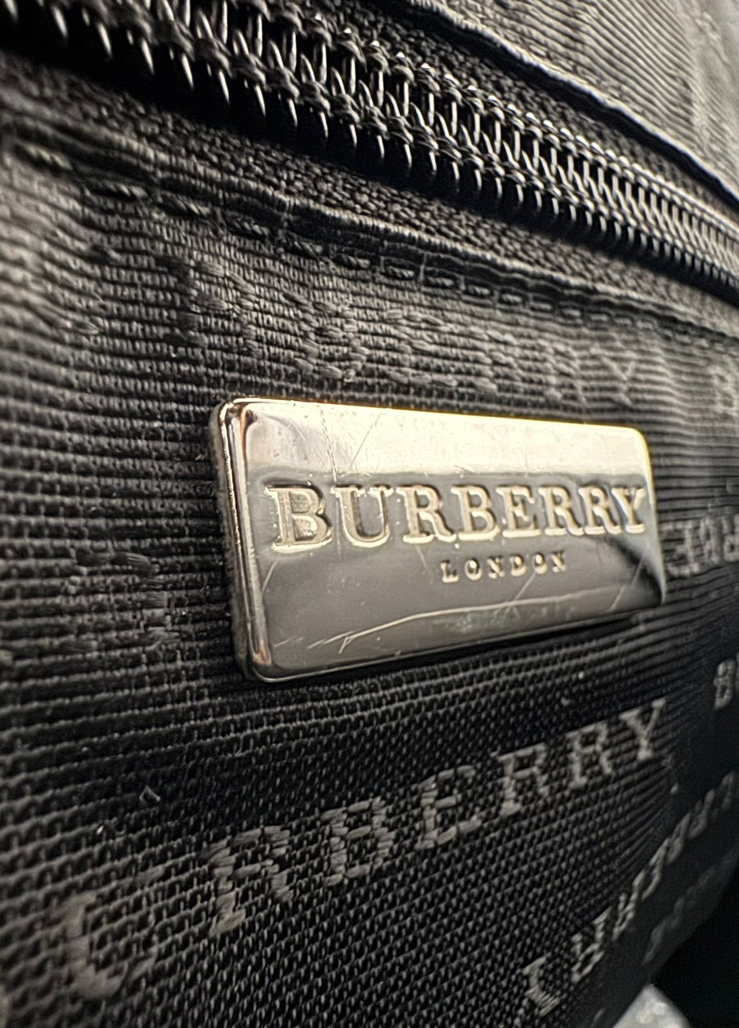 Burberry Check Canvas & Leather Shoulder Bag