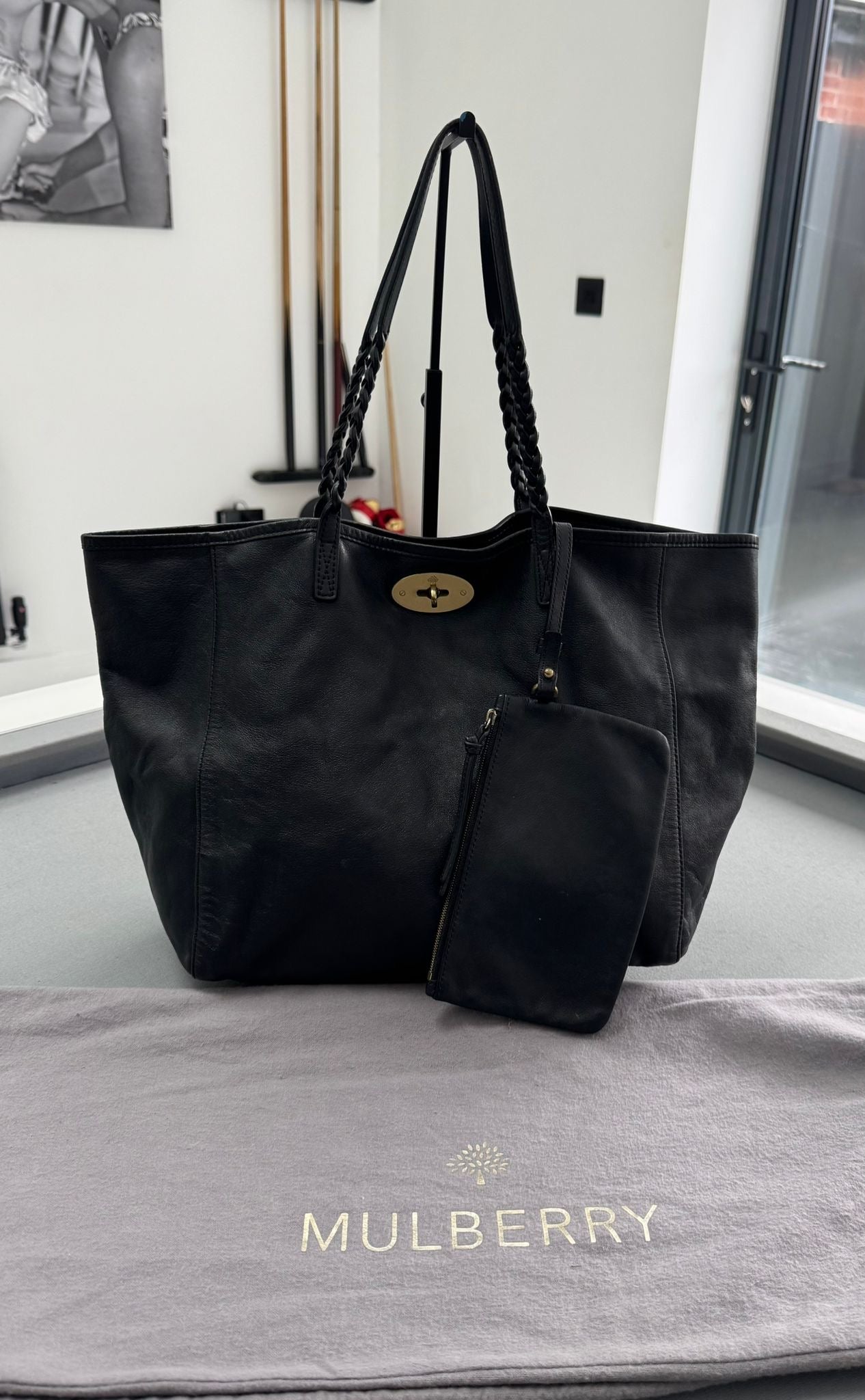 Mulberry Medium Dorset Tote in Black Smooth Touch Nappa Leather