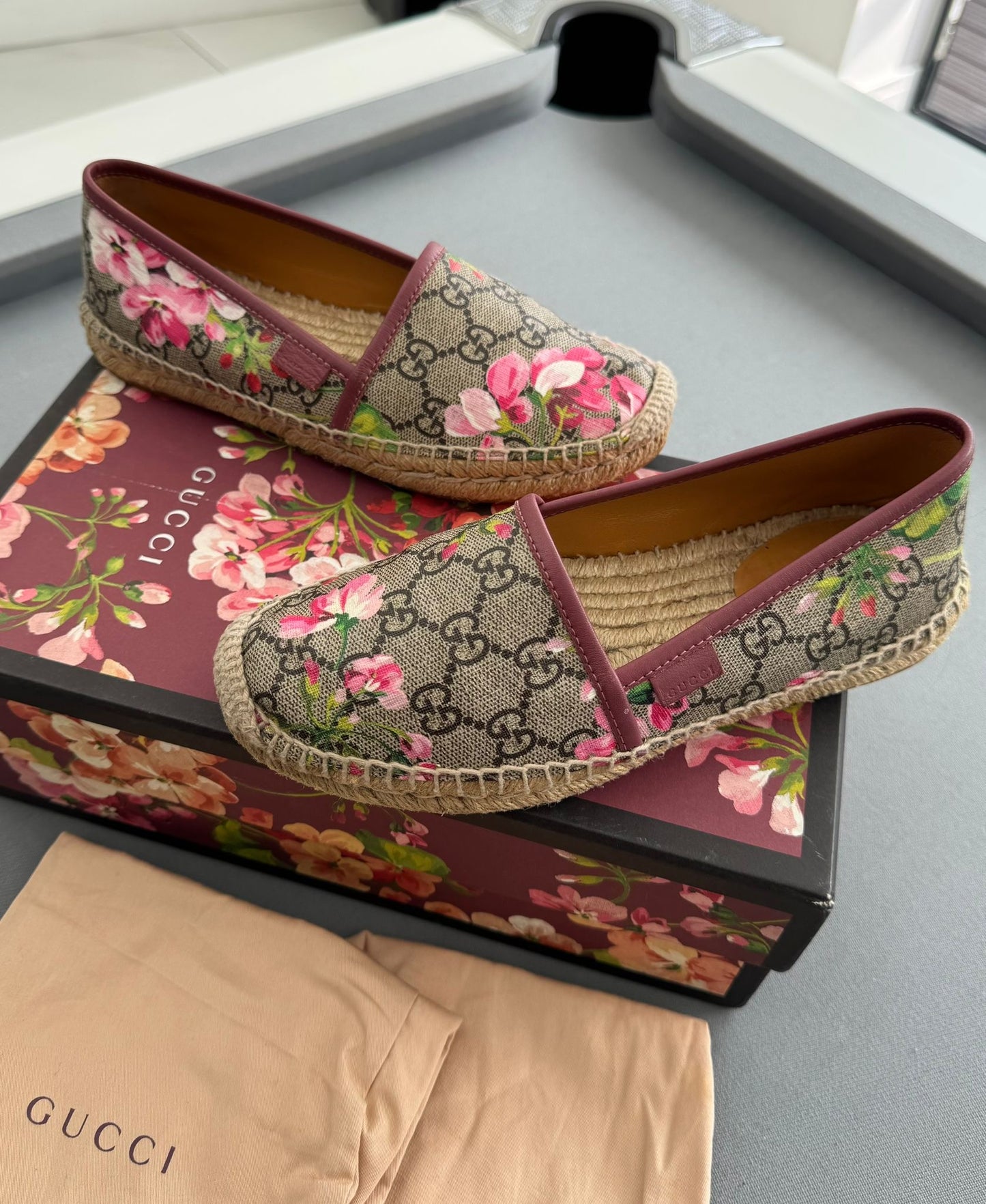 Gucci Multicolor GG Floral Bloom Coated Canvas Slip On Espadrilles UK 3/EU 35.5
