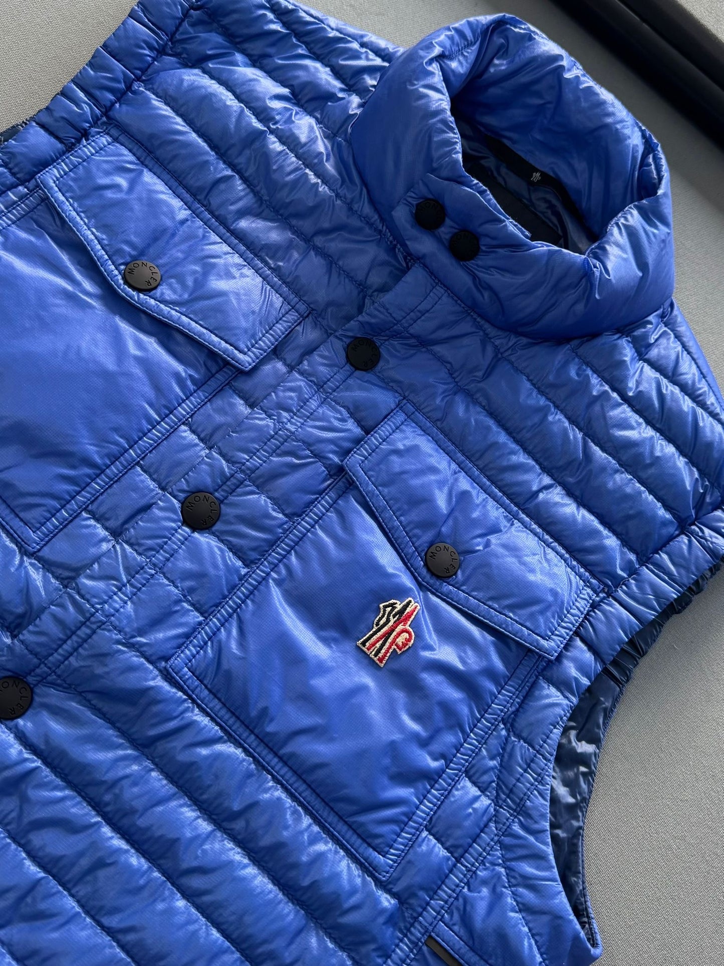 Moncler Grenoble Ollon Blue Gilet - Size: 3 (Medium) 22''ptp