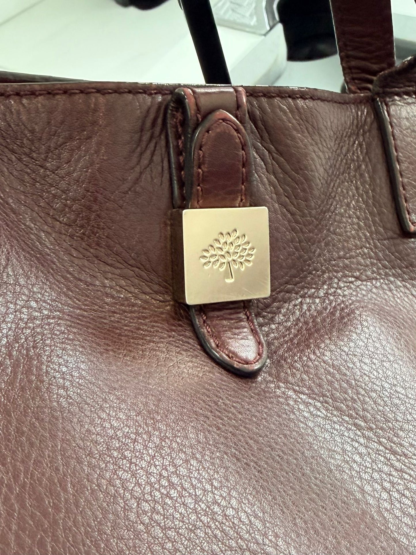 Mulberry Leather Tessie Tote in Oxblood