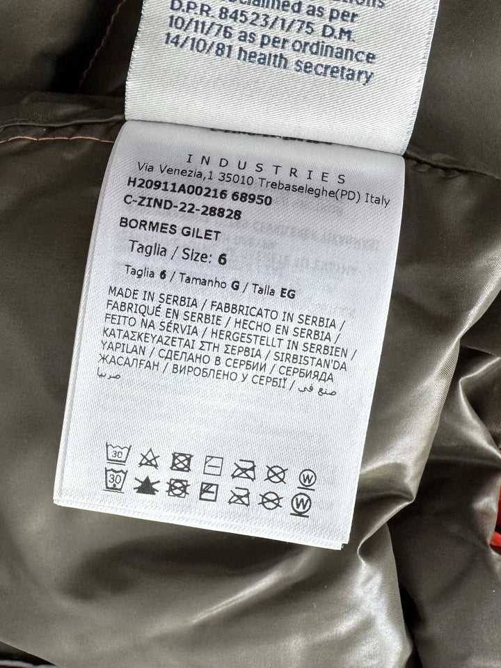 Moncler Orange Bormes Gilet - Size 6 (XL /XXL) 26” PTP