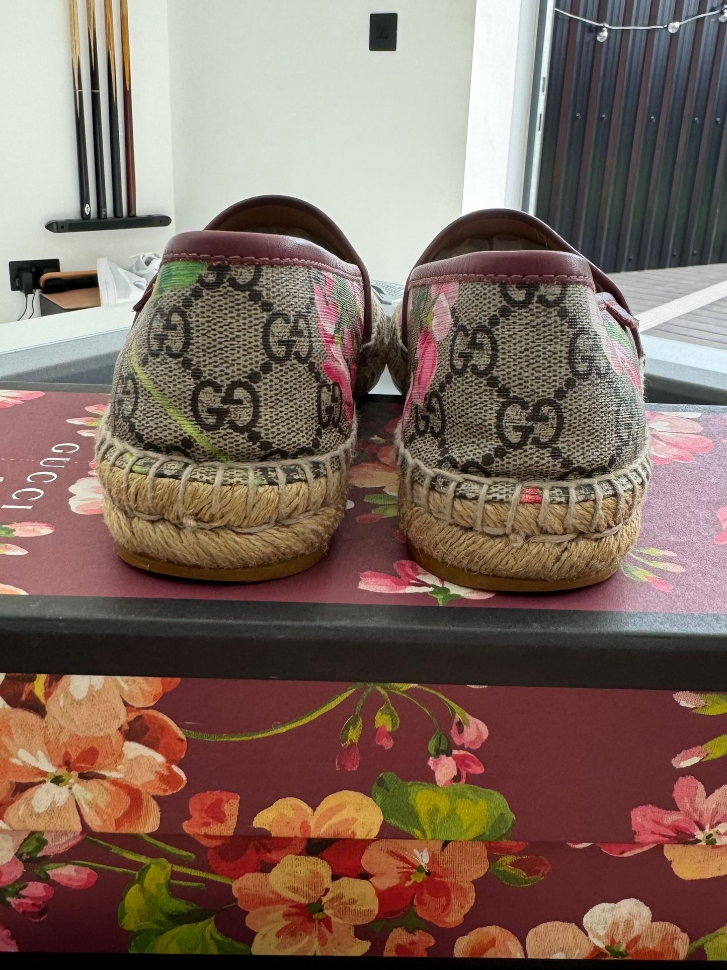 Gucci Multicolor GG Floral Bloom Coated Canvas Slip On Espadrilles UK 3/EU 35.5