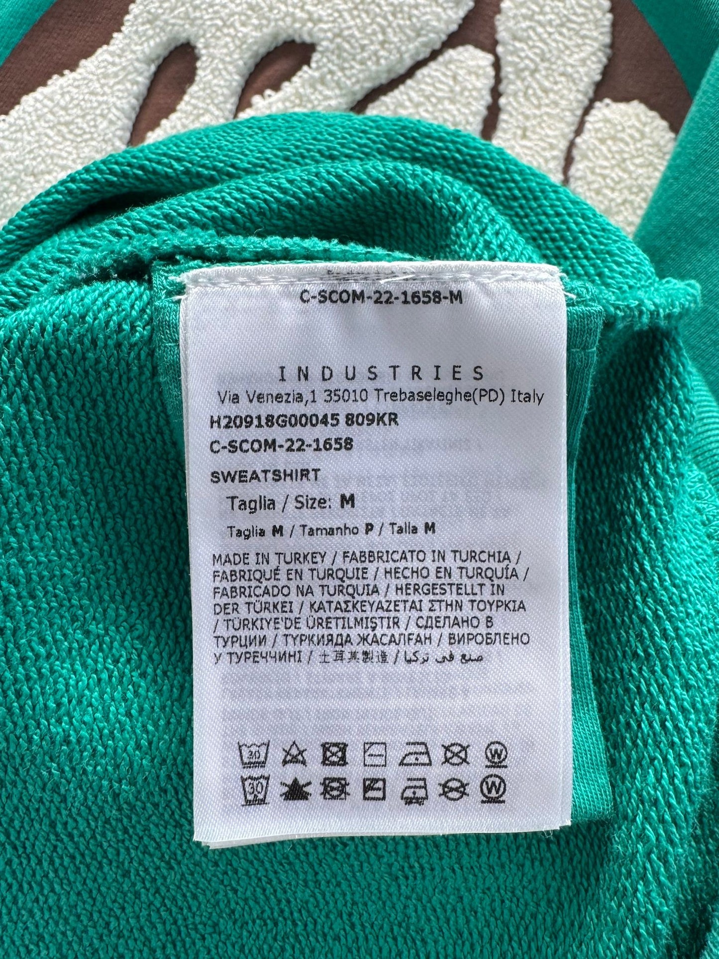 Moncler Men's Green Graphic Logo Embroidered Sweatshirt - Size: Medium (24''ptp) Fits Large