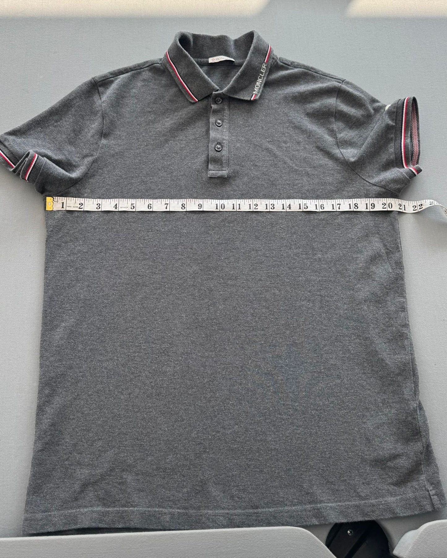 Moncler Dark Grey Polo - Large (21'' PTP)