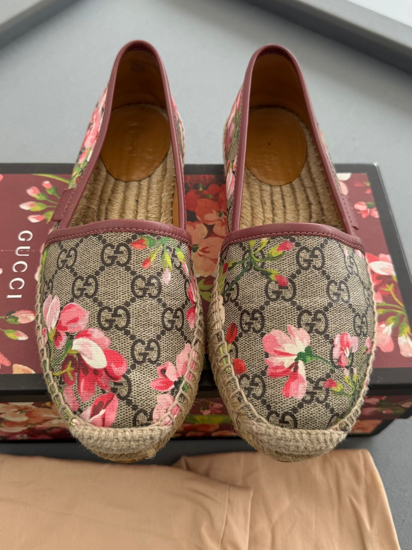 Gucci Multicolor GG Floral Bloom Coated Canvas Slip On Espadrilles UK 3/EU 35.5