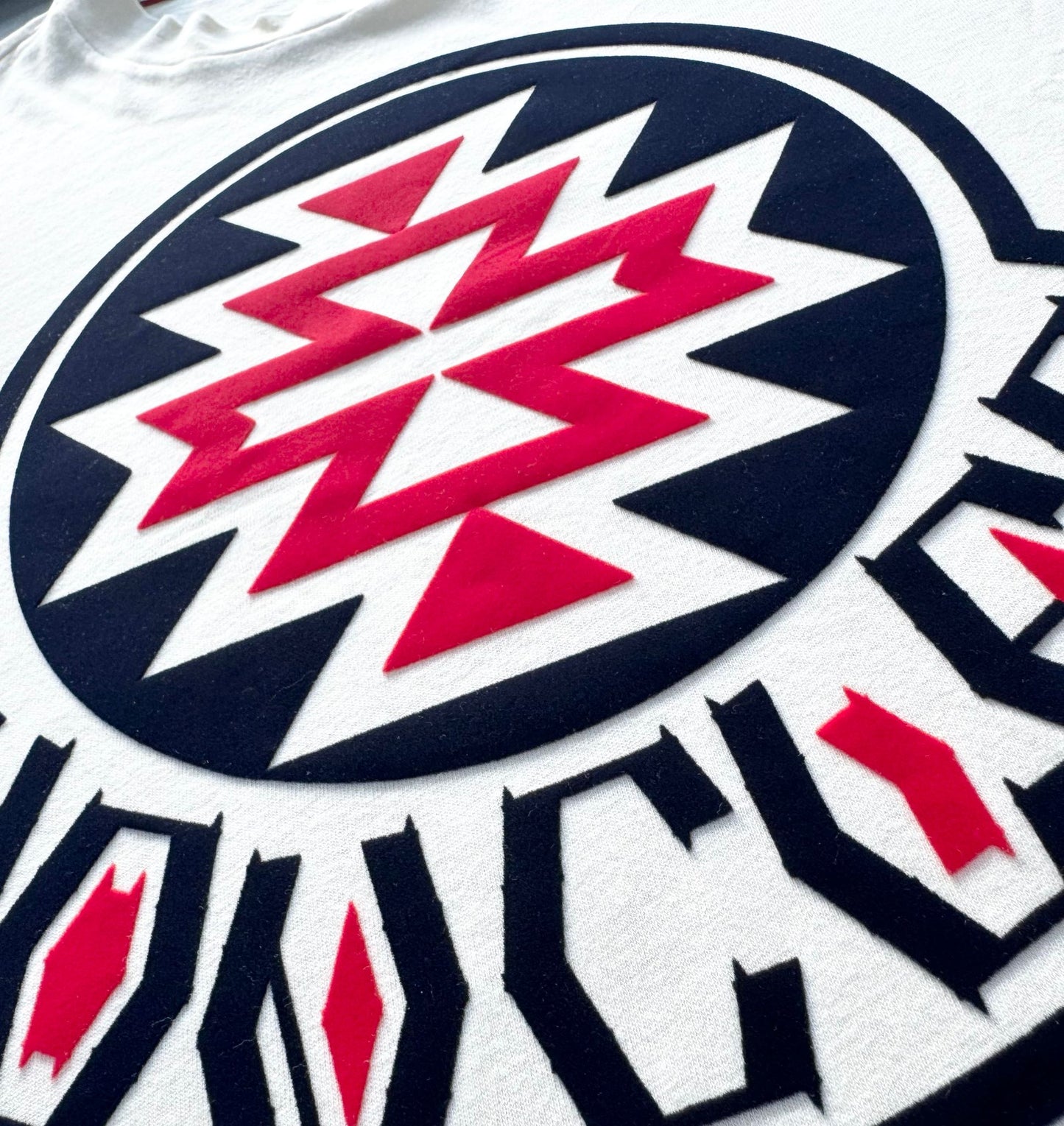 Moncler Off White Navajo Logo T-Shirt - Size: Medium (23.5''ptp)