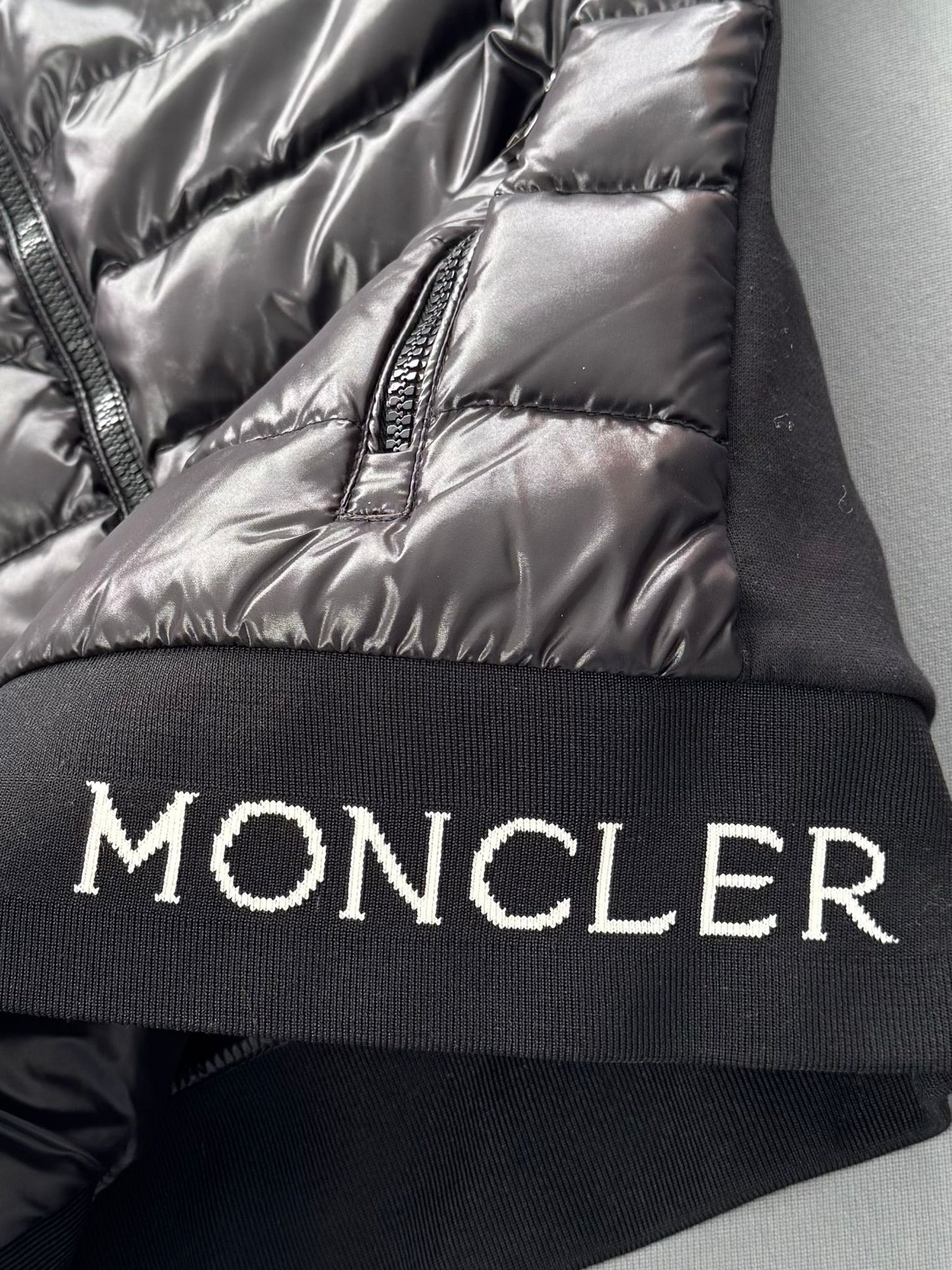 Moncler Maglia Black Zip Up Padded Cardigan - Medium (UK10/12)