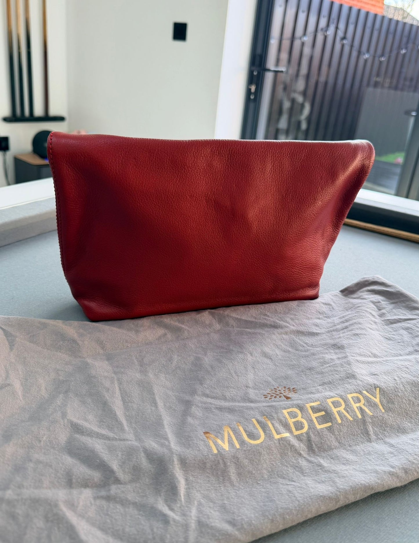 Mulberry Poppy Red Tessie Clutch With Gold Hardware