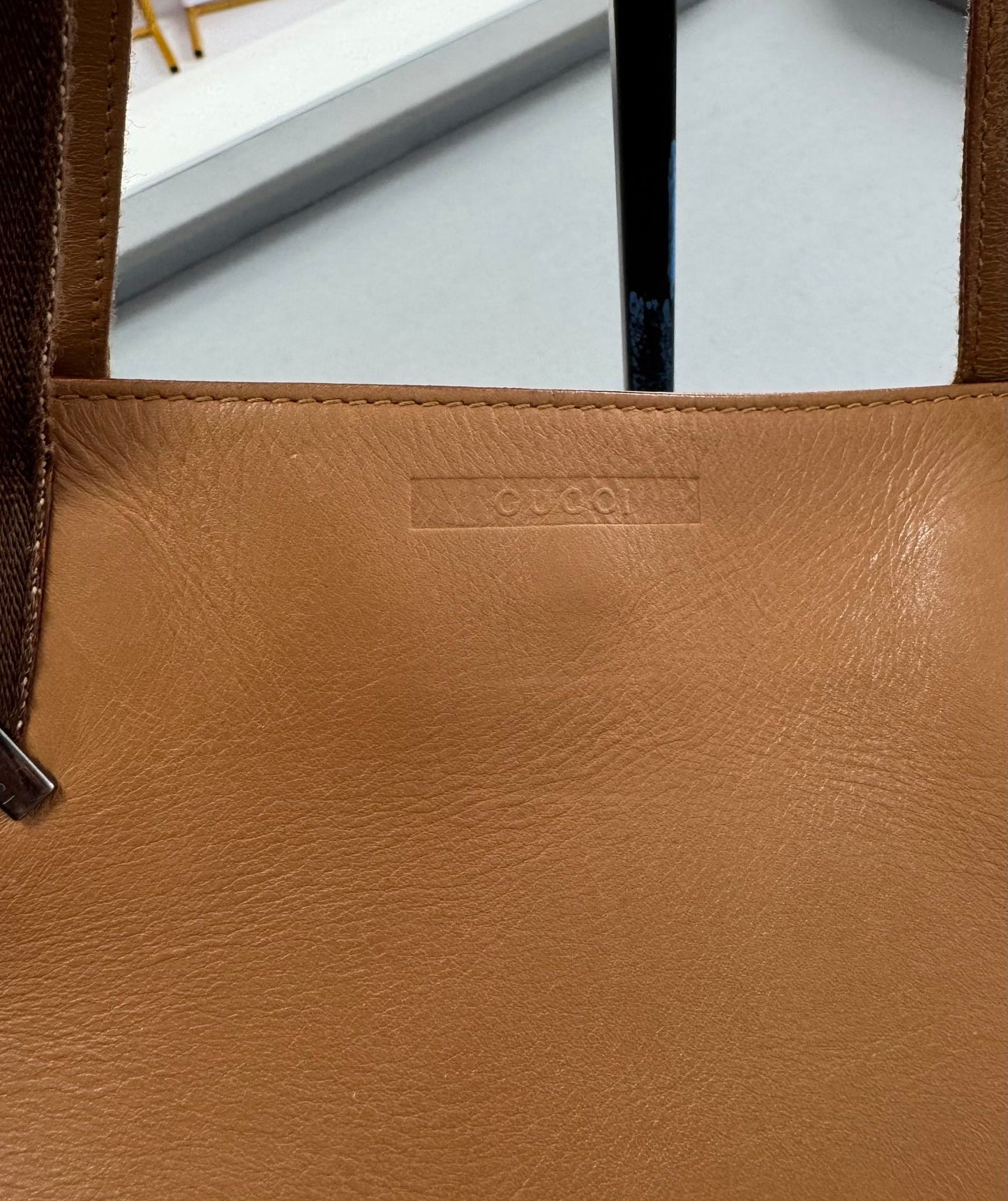 Gucci Tan Web Leather Tote