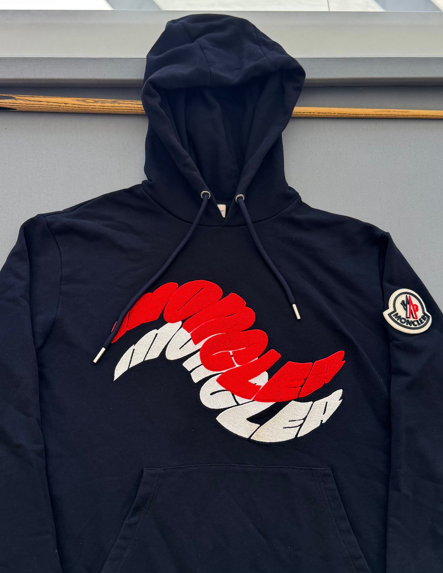 Moncler Wave Logo Hoodie - Navy - XXL - 25'' PTP