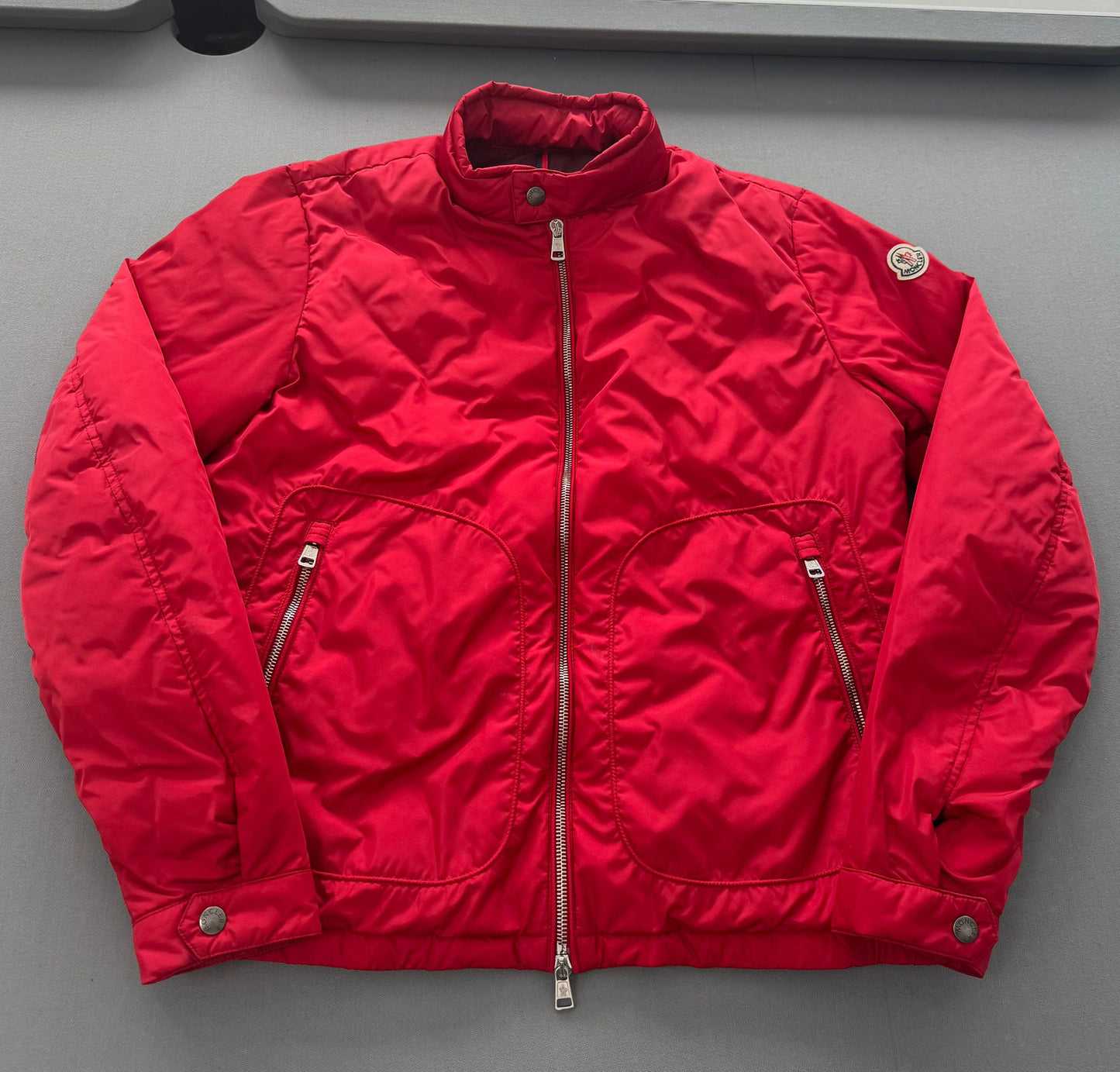 Moncler Red Bernard Jacket - Size 3 (23'' ptp)