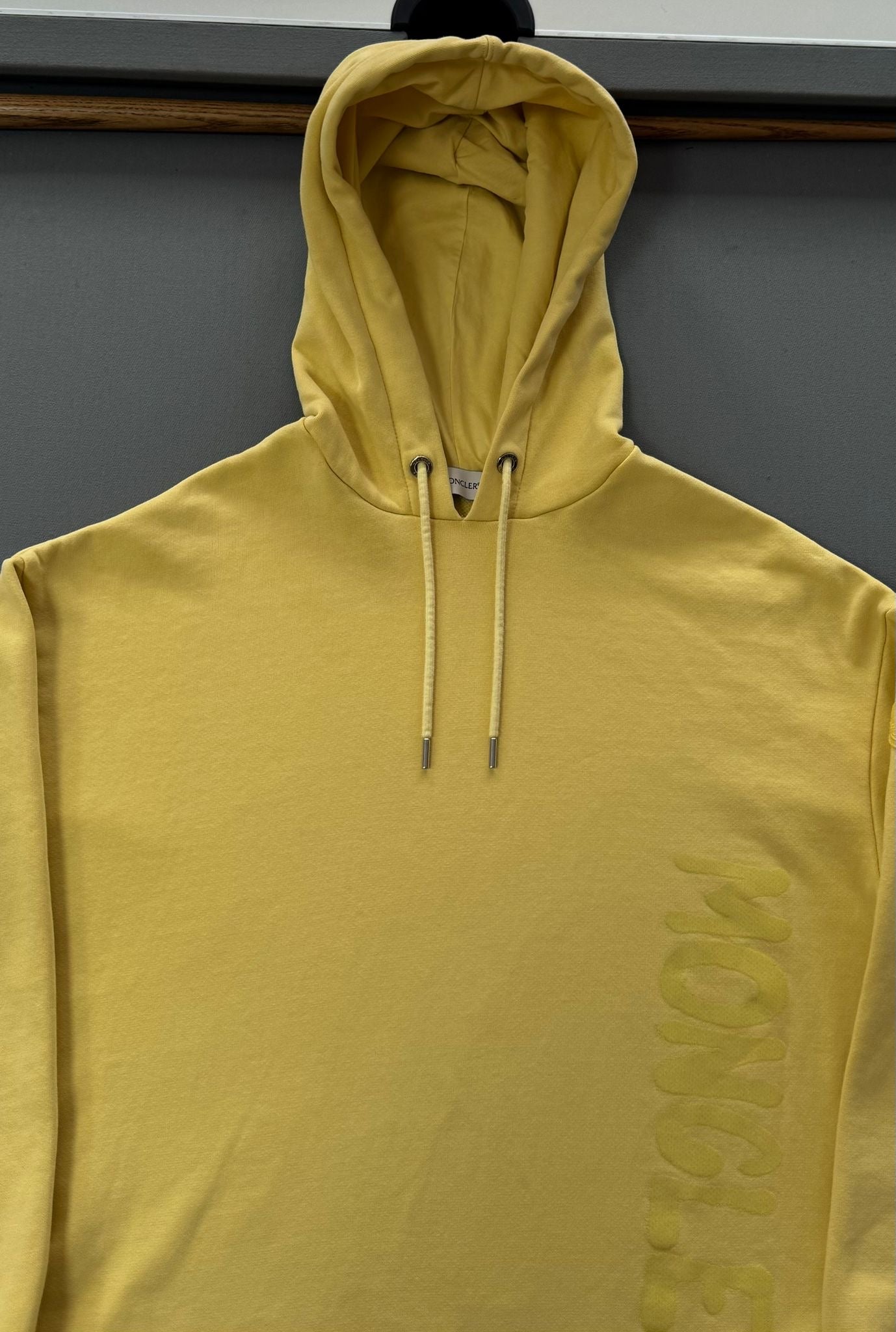 Moncler Ladies Printed Cotton Blend Yellow Hoodie - Size: Medium (22.5''ptp)