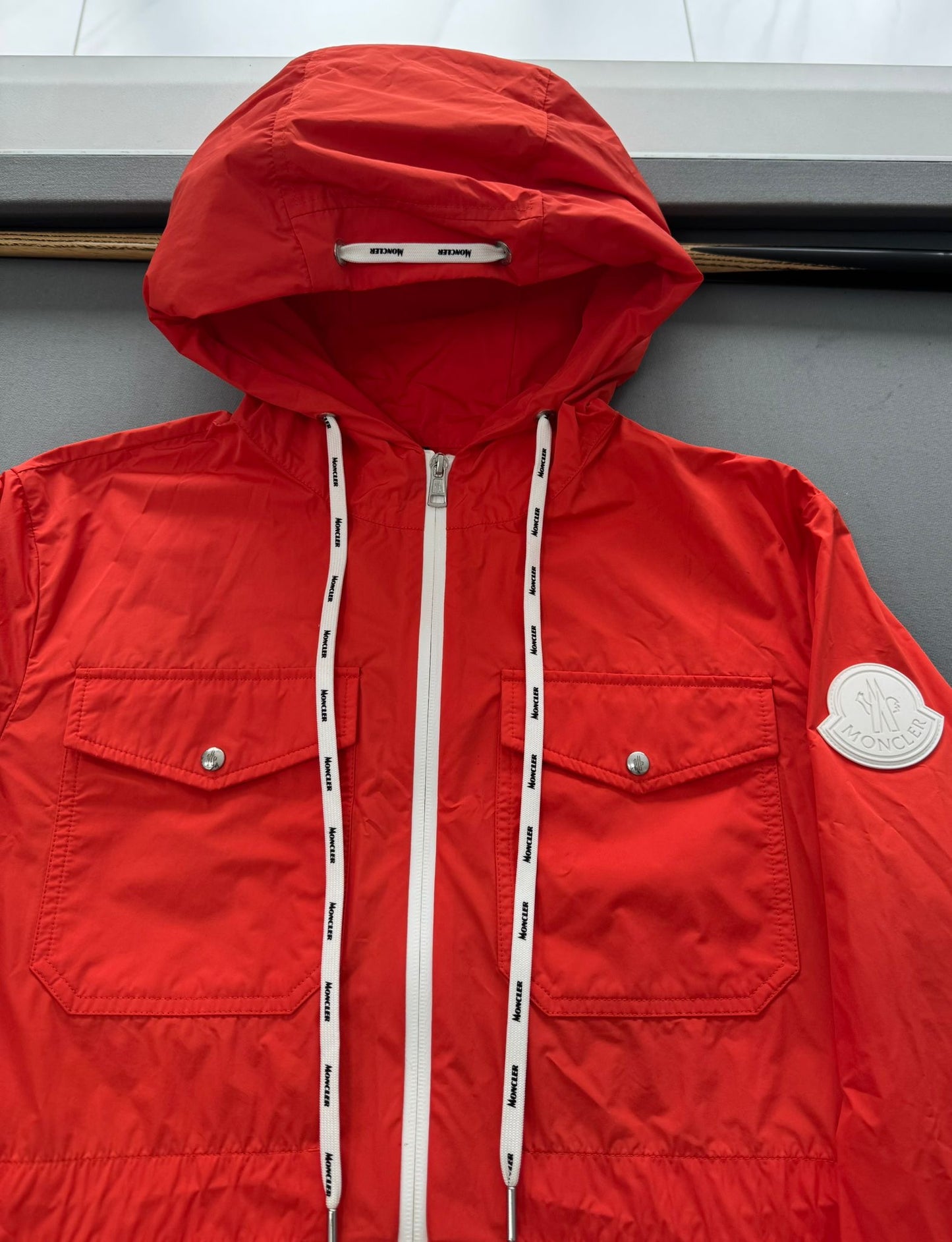 Moncler Carion Orange Windbreaker Jacket - Size 2 (24''ptp)