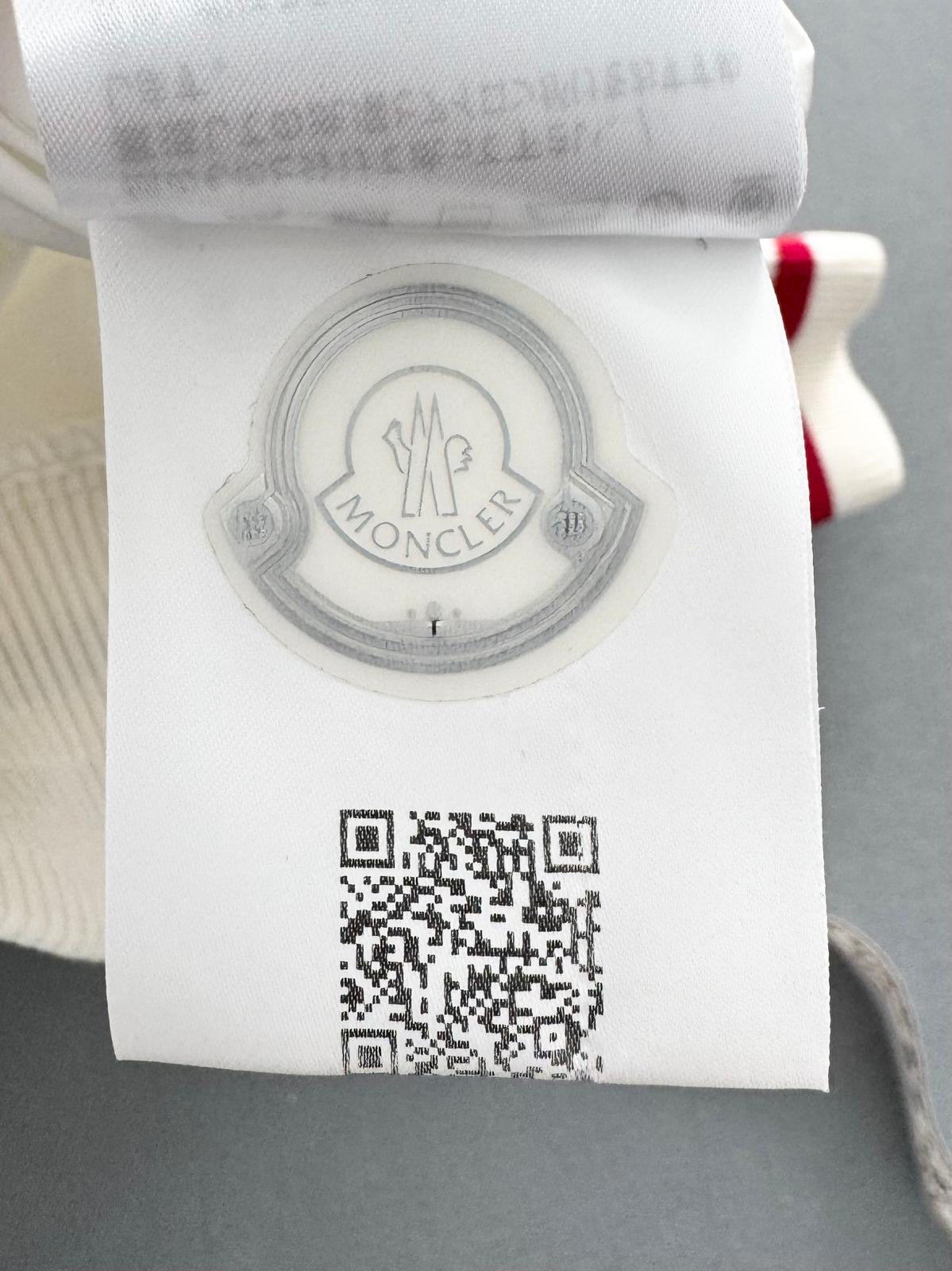 Moncler Hutchet White Bomber Varsity Jacket - Size 3 - PTP 22.5”