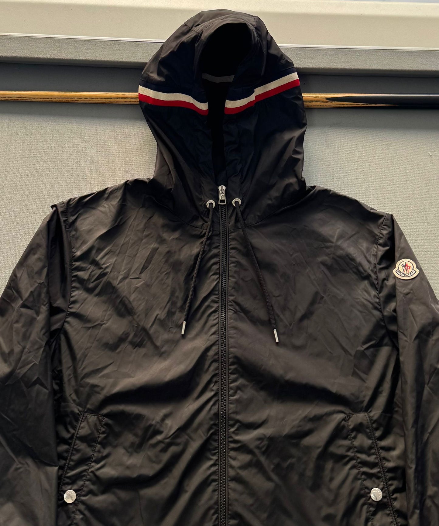 Moncler Black Nylon Hooded Grimpeurs Jacket - Size 5 (24''ptp)