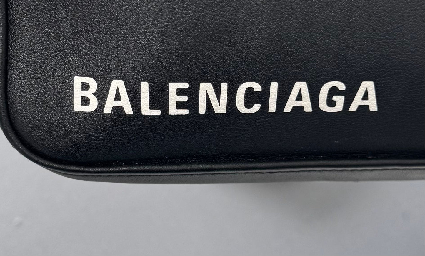 Balenciaga Triangle Black Leather Clutch Bag
