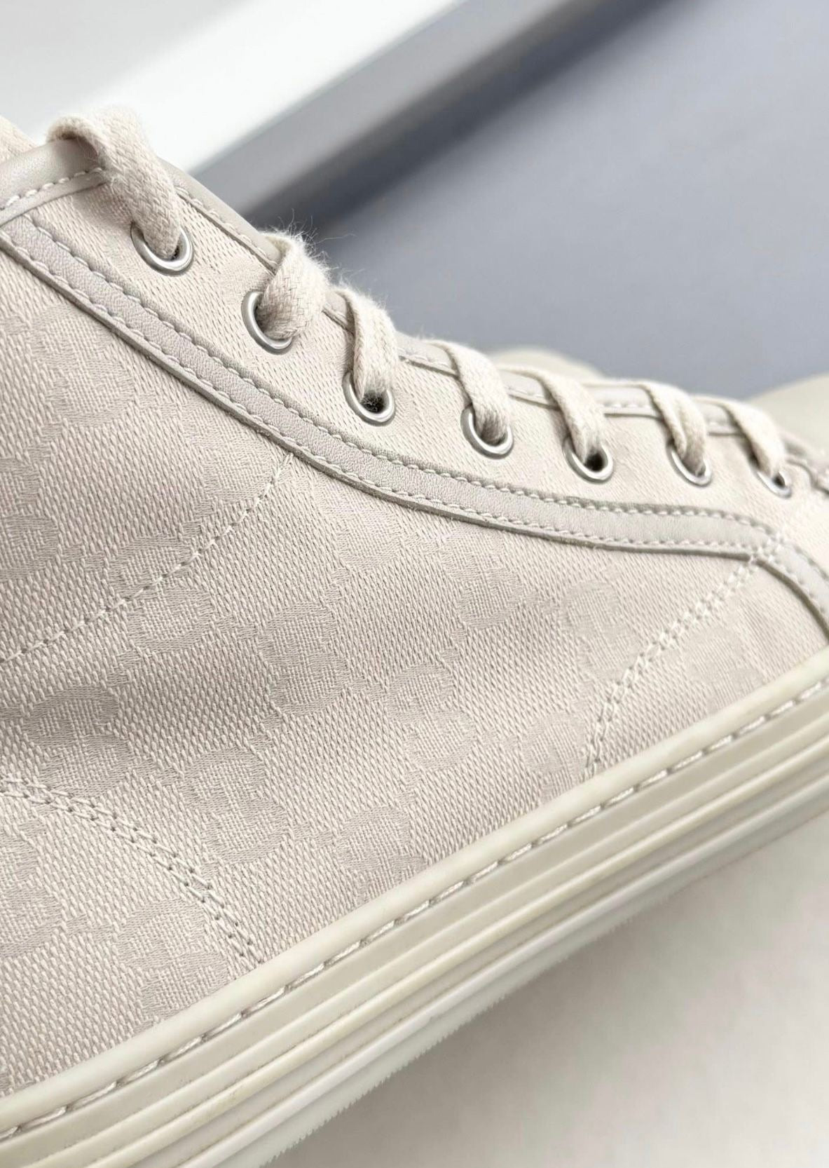 Gucci Beige GG Monogram High Top Sneakers - UK 3 EU 36 - Fit UK 5 Perfectly