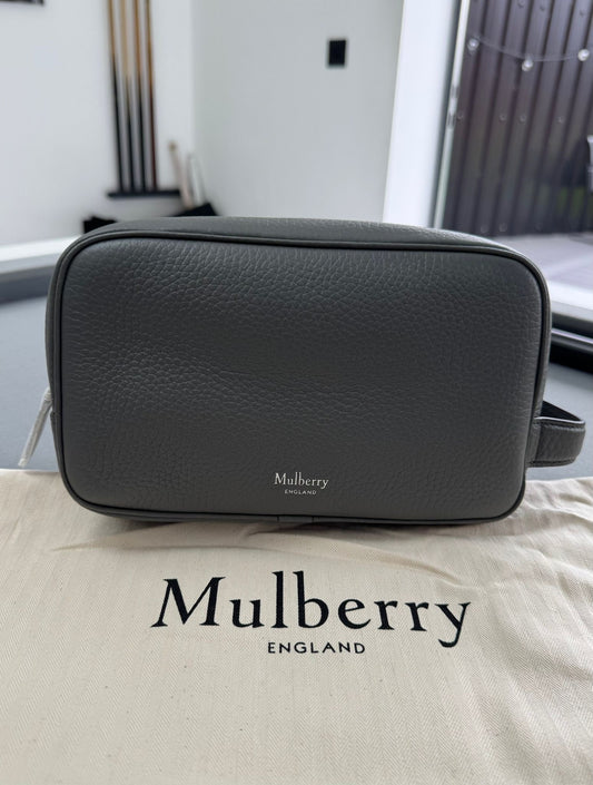 Mulberry Grey Heritage Wash Bag / Toiletry Bag