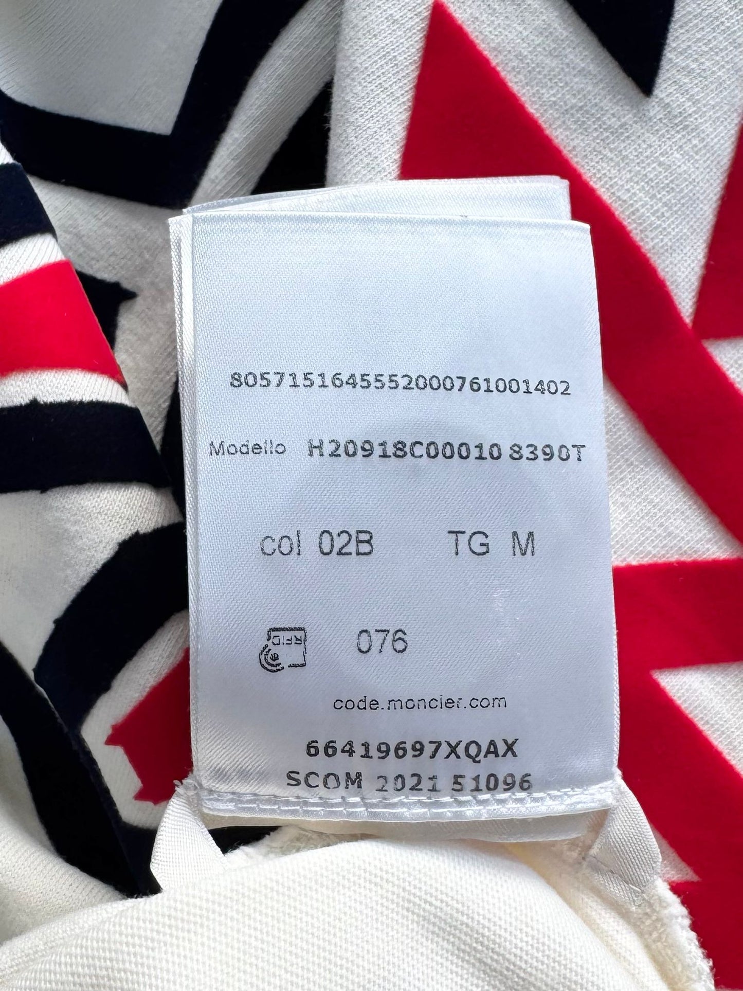 Moncler Off White Navajo Logo T-Shirt - Size: Medium (23.5''ptp)