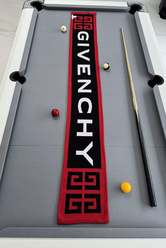 Givenchy Black & Red Logo Scarf