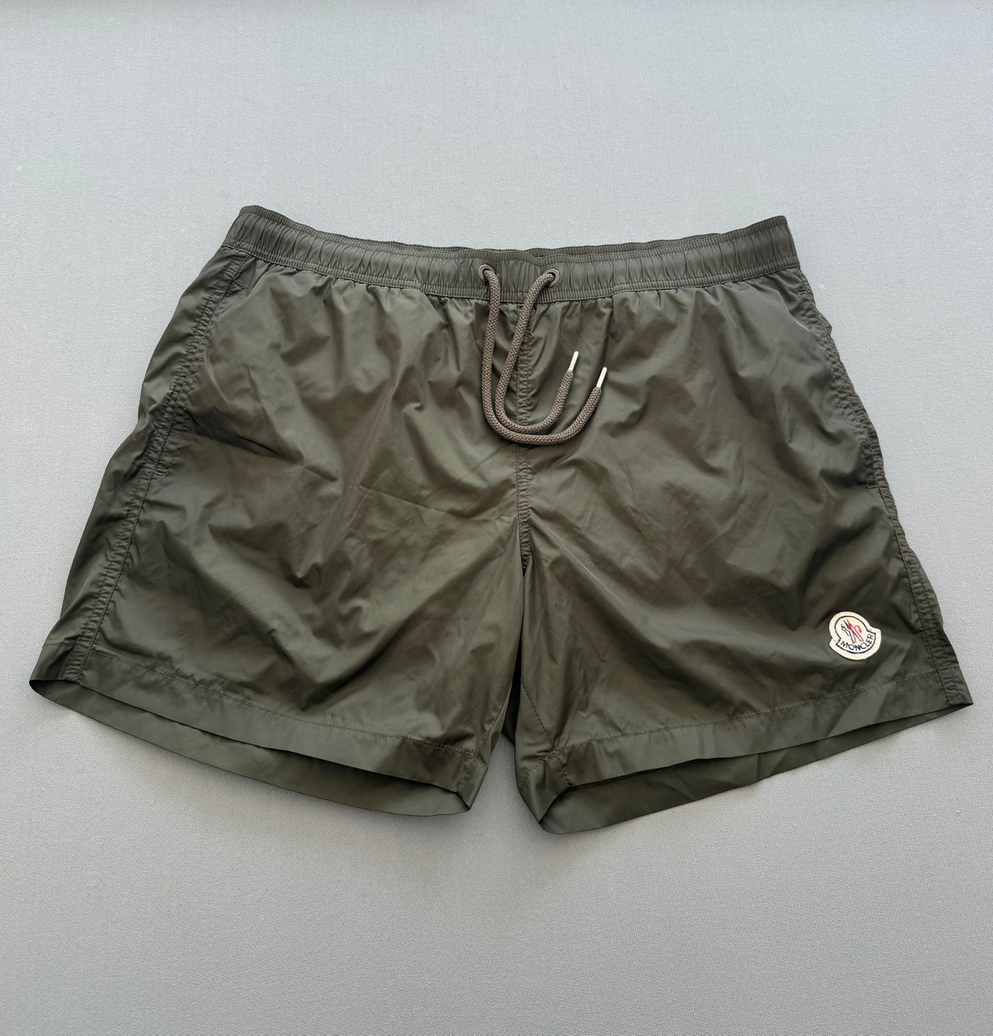Moncler Logo Khaki Swim Shorts - Large - 32-34'' Waist