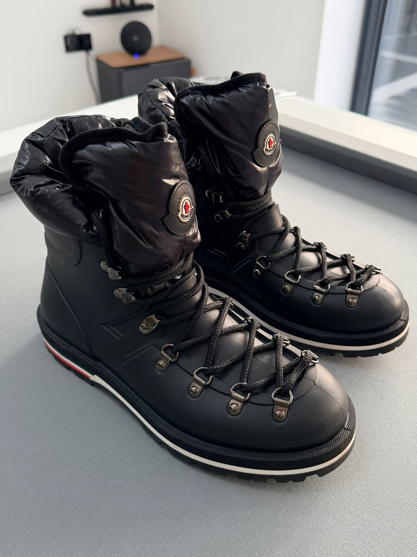 Moncler Inaya Black Hiking Ankle Boots - UK4 (EU37)