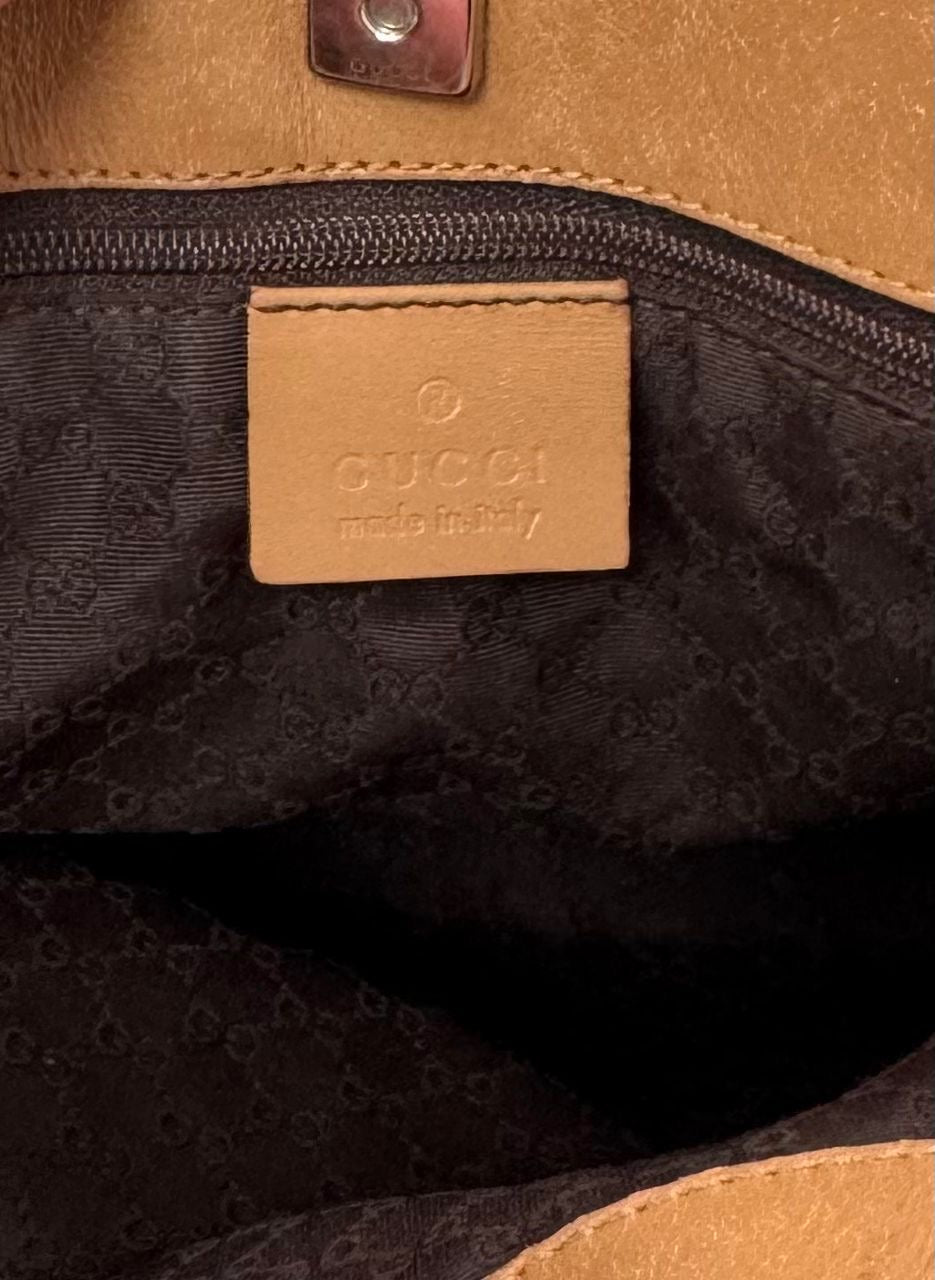 Gucci Tan Web Leather Tote