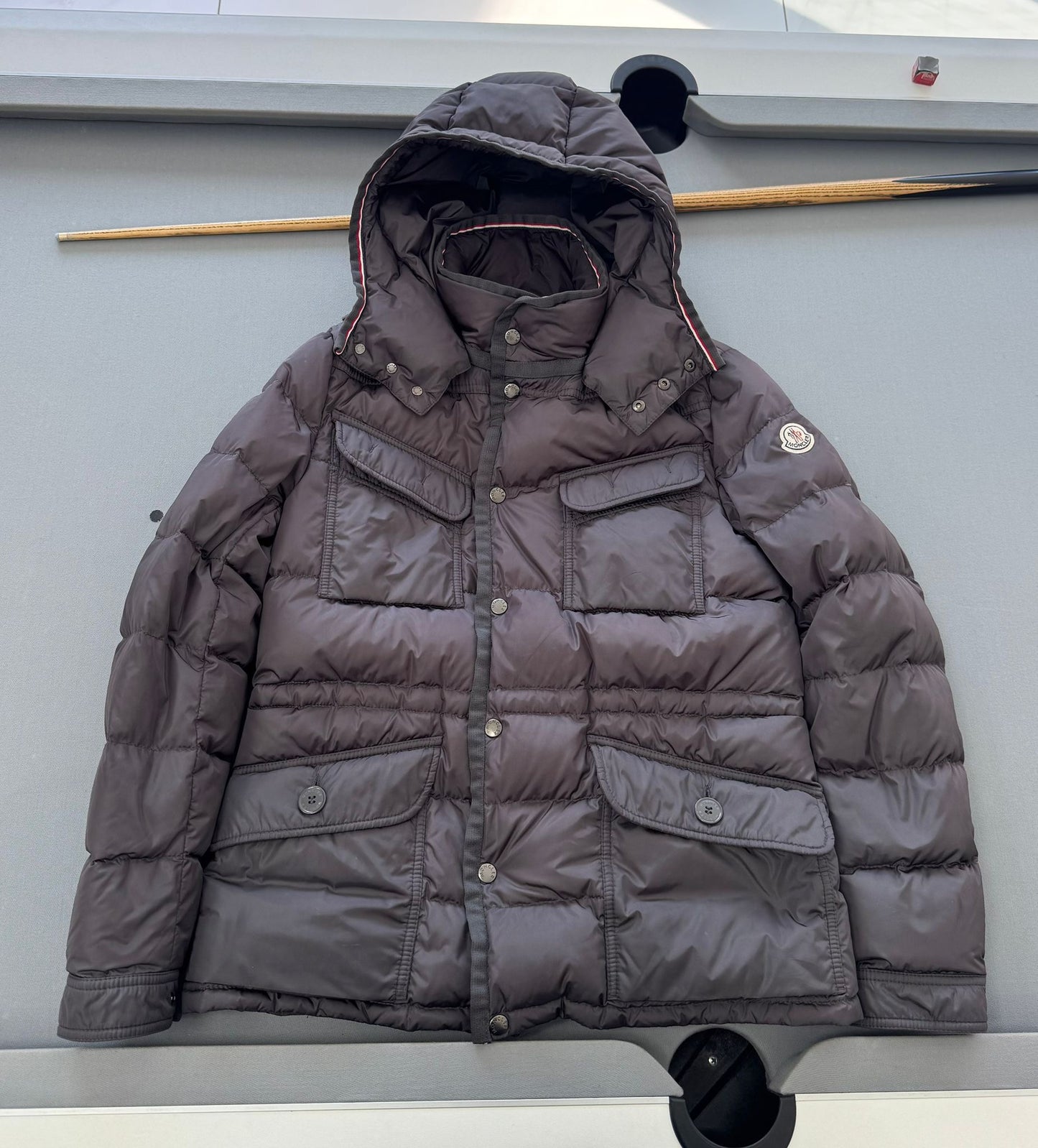 Moncler Millais Grey Down Jacket - Medium - Size 2 (22''ptp)